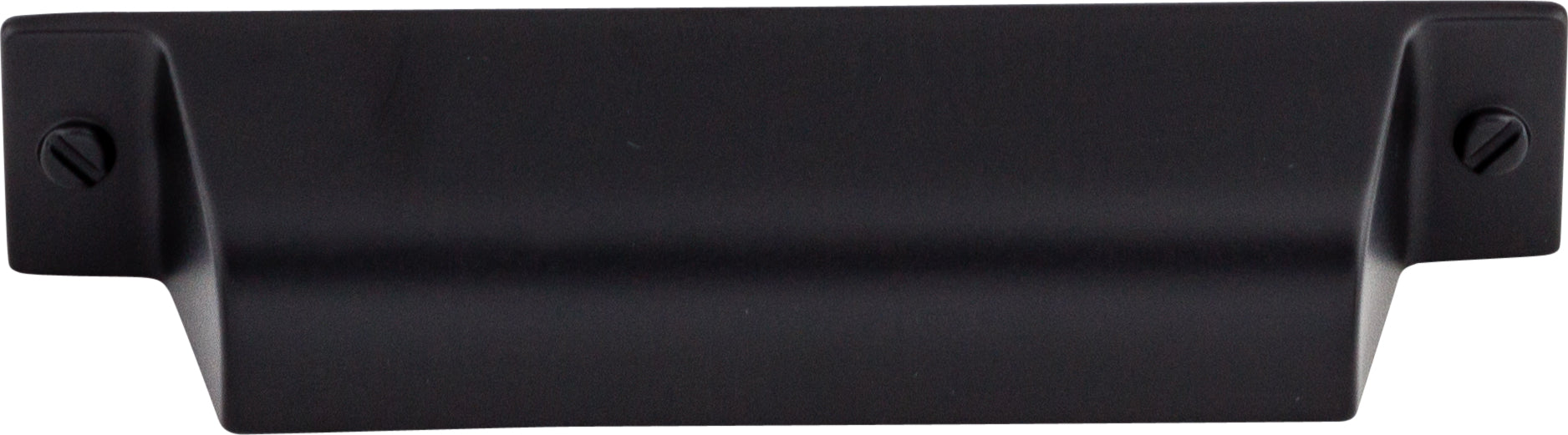 Top Knobs Channing Series 3-3/4"(95mm) CC Cup Pull, Flat Black