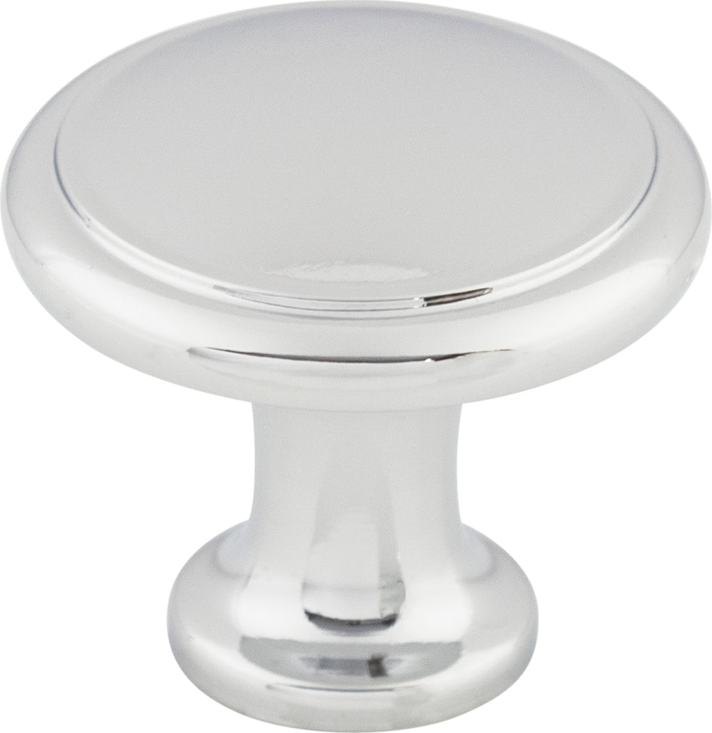 Top Knobs Ringed Series 1-1/8"L Knob, Polished Chrome