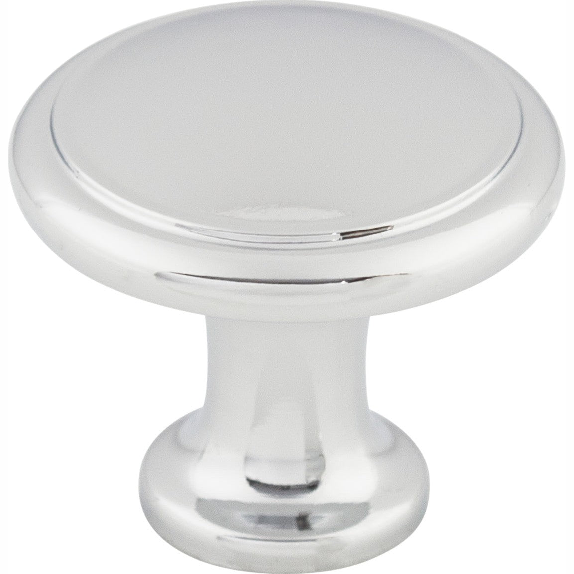 Top Knobs Ringed Series 1-1/8"L Knob, Polished Chrome