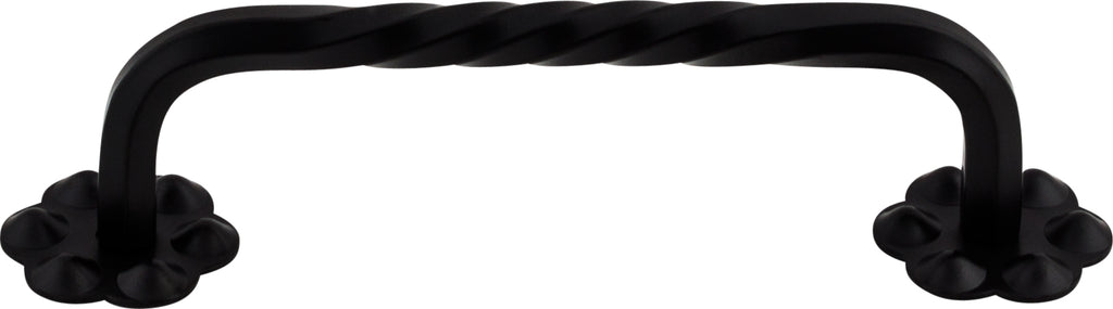 Top Knobs Thin Twist Series 3-15/16"(100mm) CC D-Pull w/Backplate, Patina Black