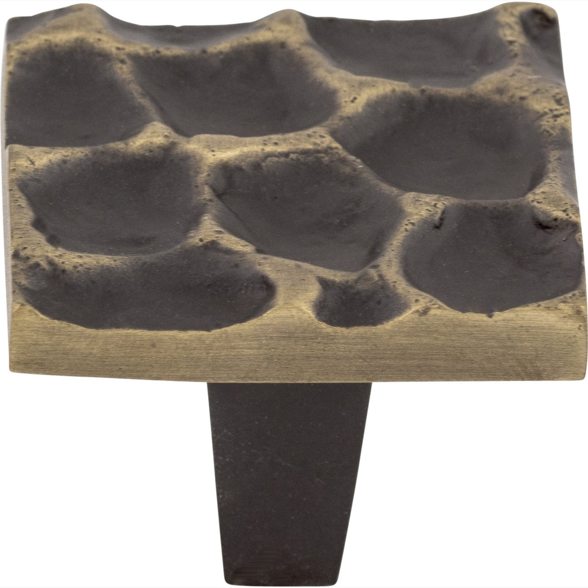 Top Knobs Cobblestone Series 1-3/8"L Square Knob, Brass Antique