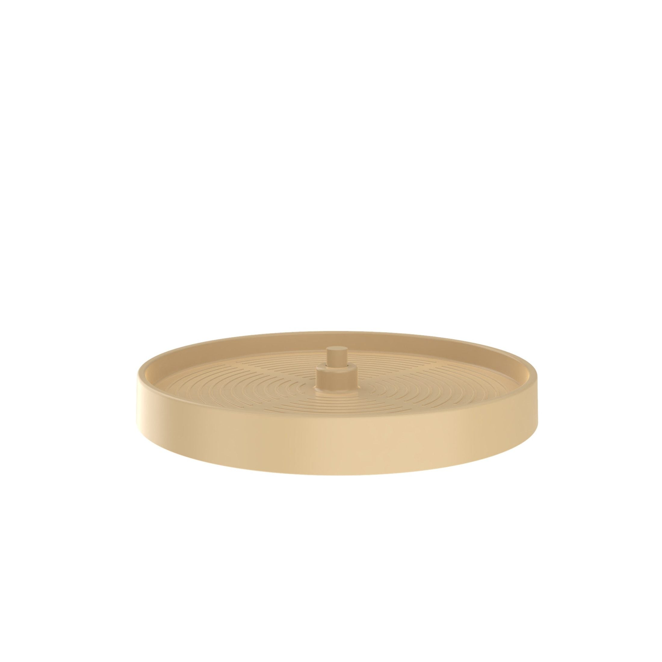 18" Almond Lazy Daisy Polymer Full-Circle 1-Shelf Lazy Susan w/Bottom-Mount Hardware for Corner Wall Cabinets