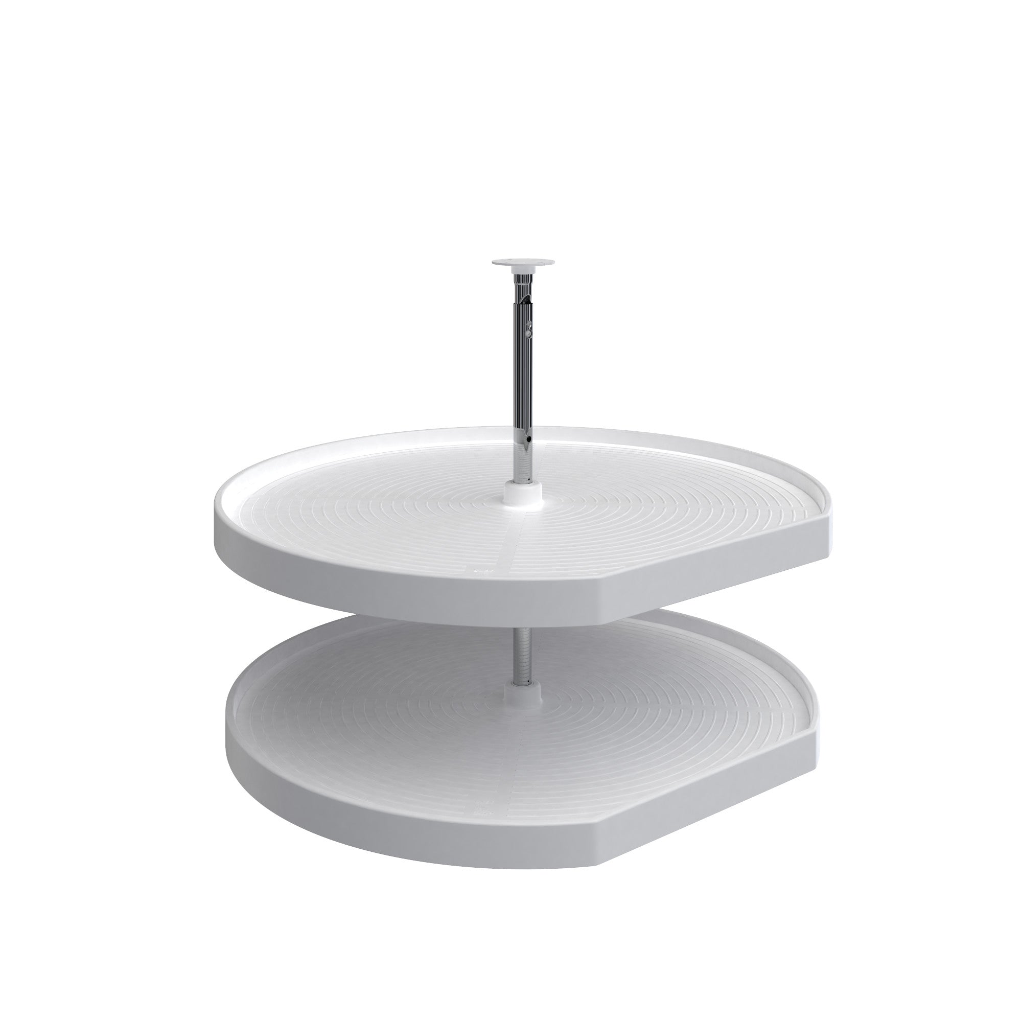 Polymer D-Shaped 2-Shelf Lazy Susan for Corner Base Cabinets