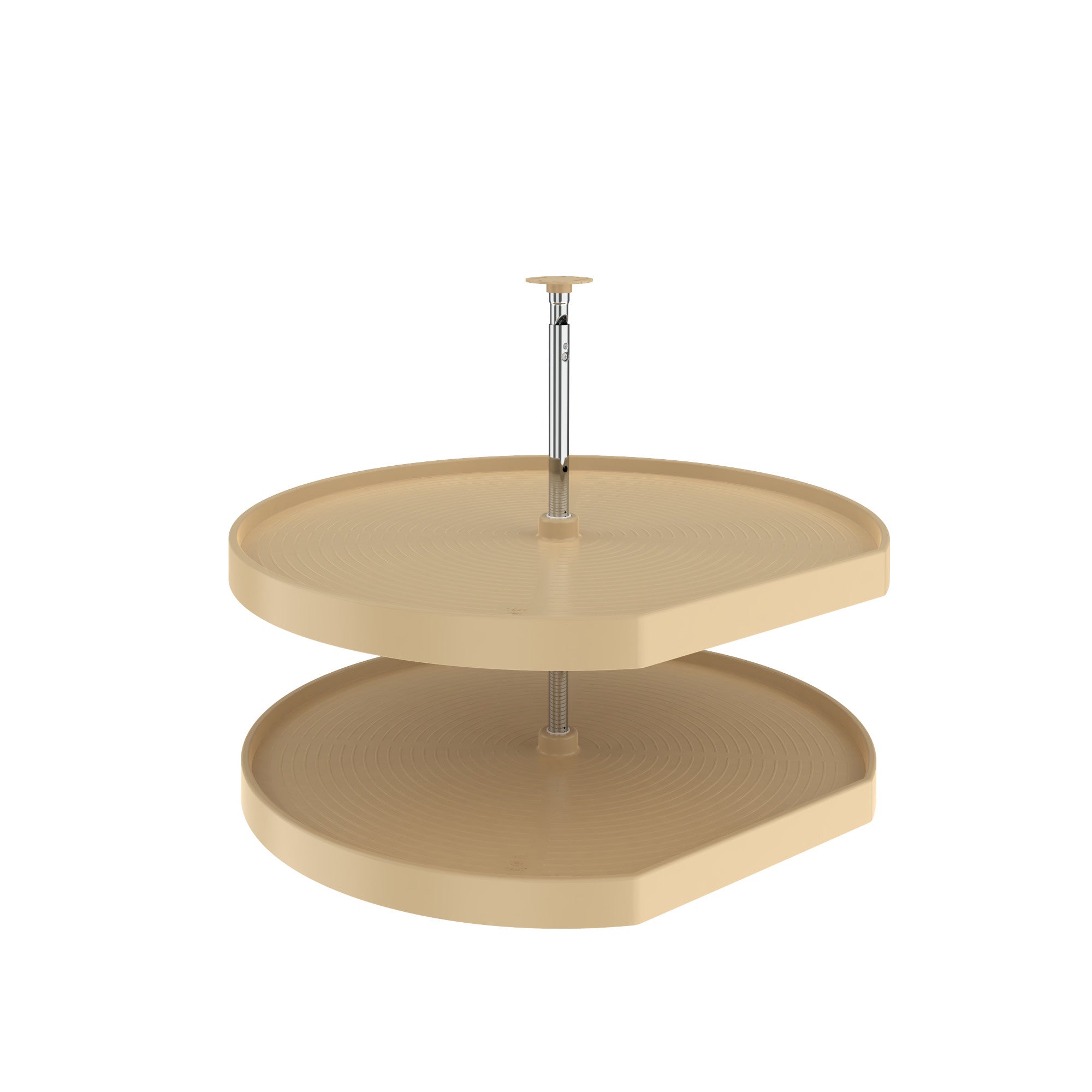 Polymer D-Shaped 2-Shelf Lazy Susan for Corner Base Cabinets