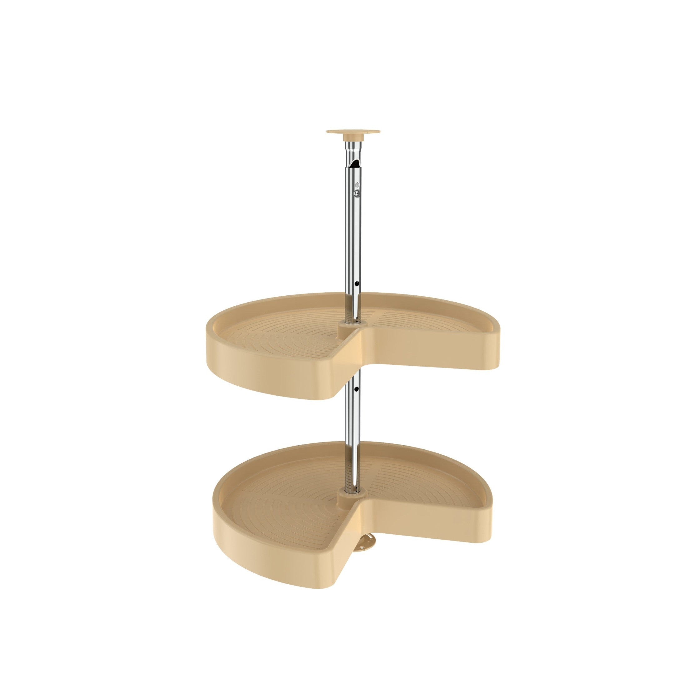 Polymer Kidney-Shaped 2-Shelf Lazy Susan for Corner Wall Cabinets