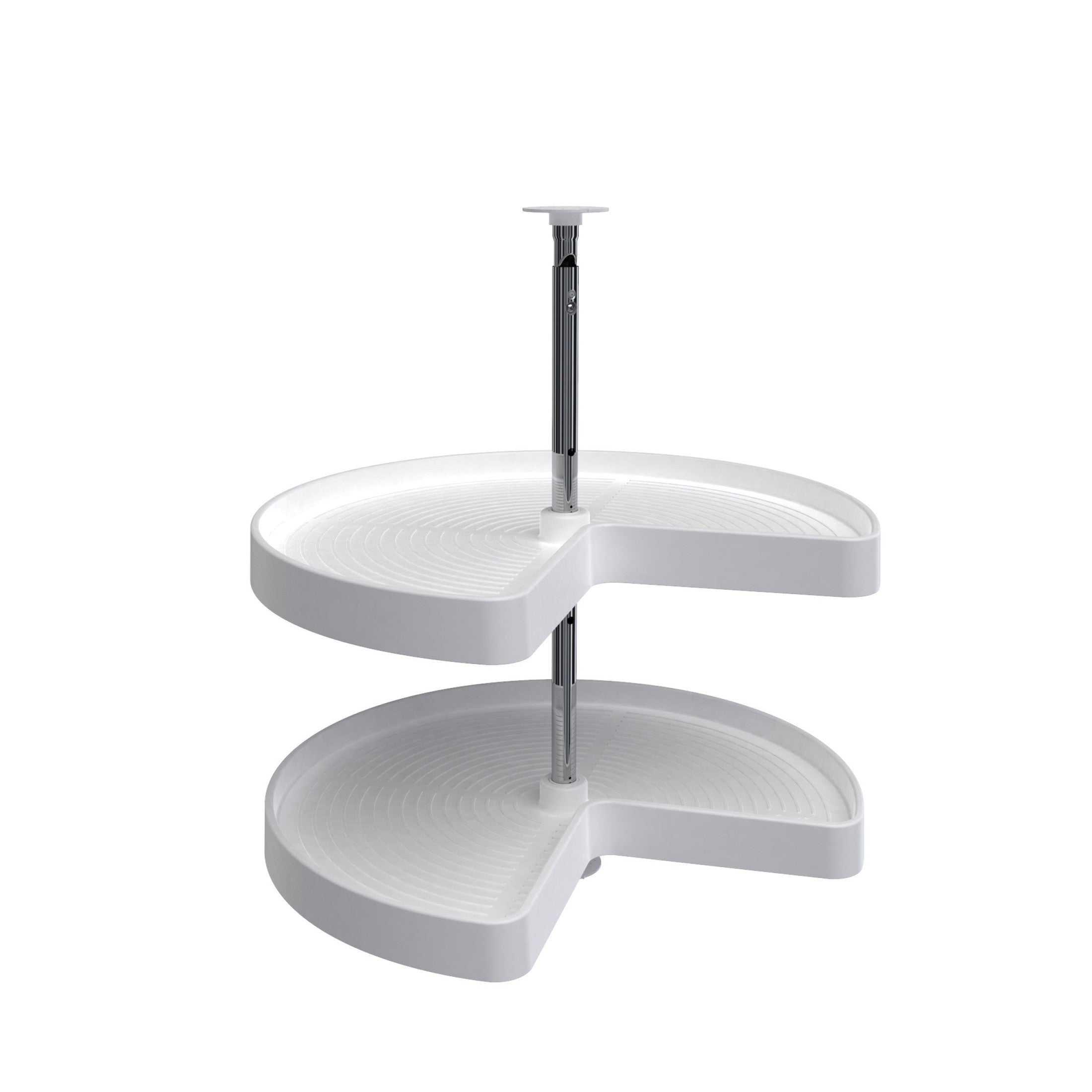 Polymer Kidney-Shaped 2-Shelf Lazy Susan for Corner Base Cabinets