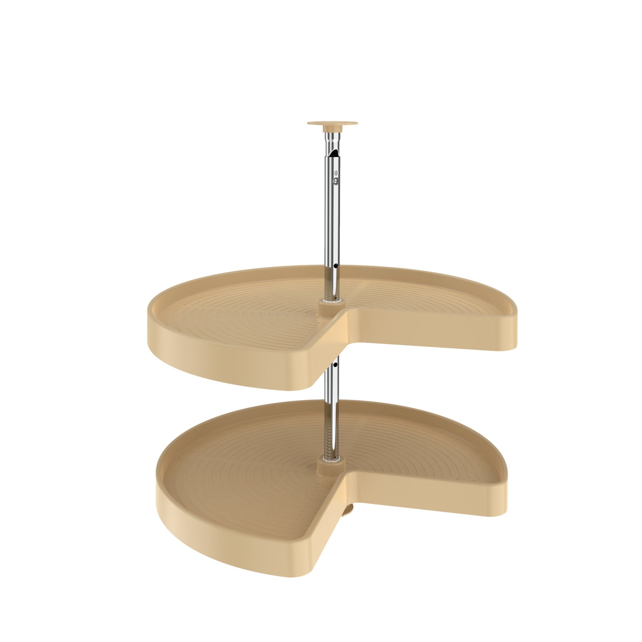 Polymer Kidney-Shaped 2-Shelf Lazy Susan for Corner Base Cabinets
