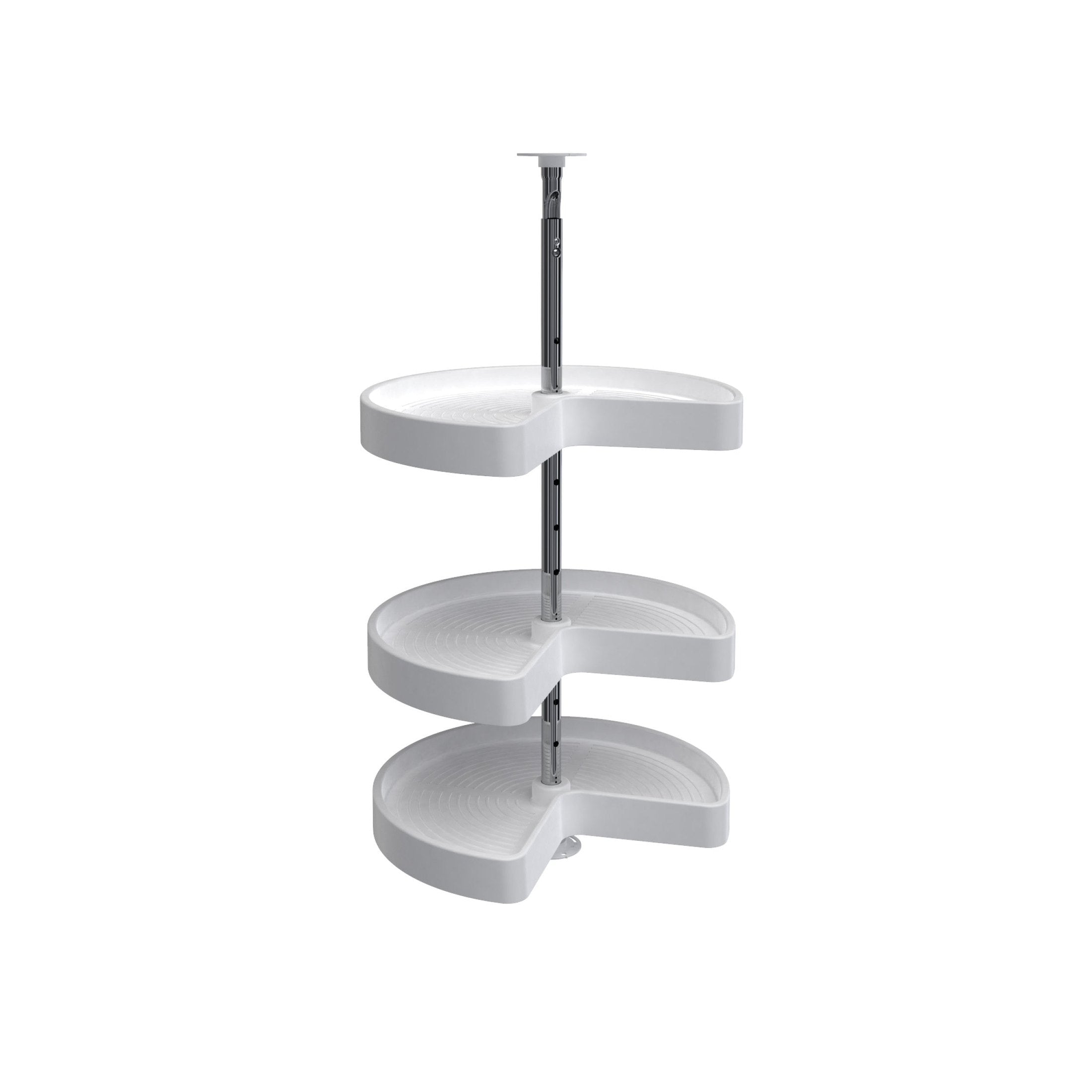 Polymer Kidney-Shaped 3-Shelf Lazy Susan for 31" H Corner Wall Cabinets
