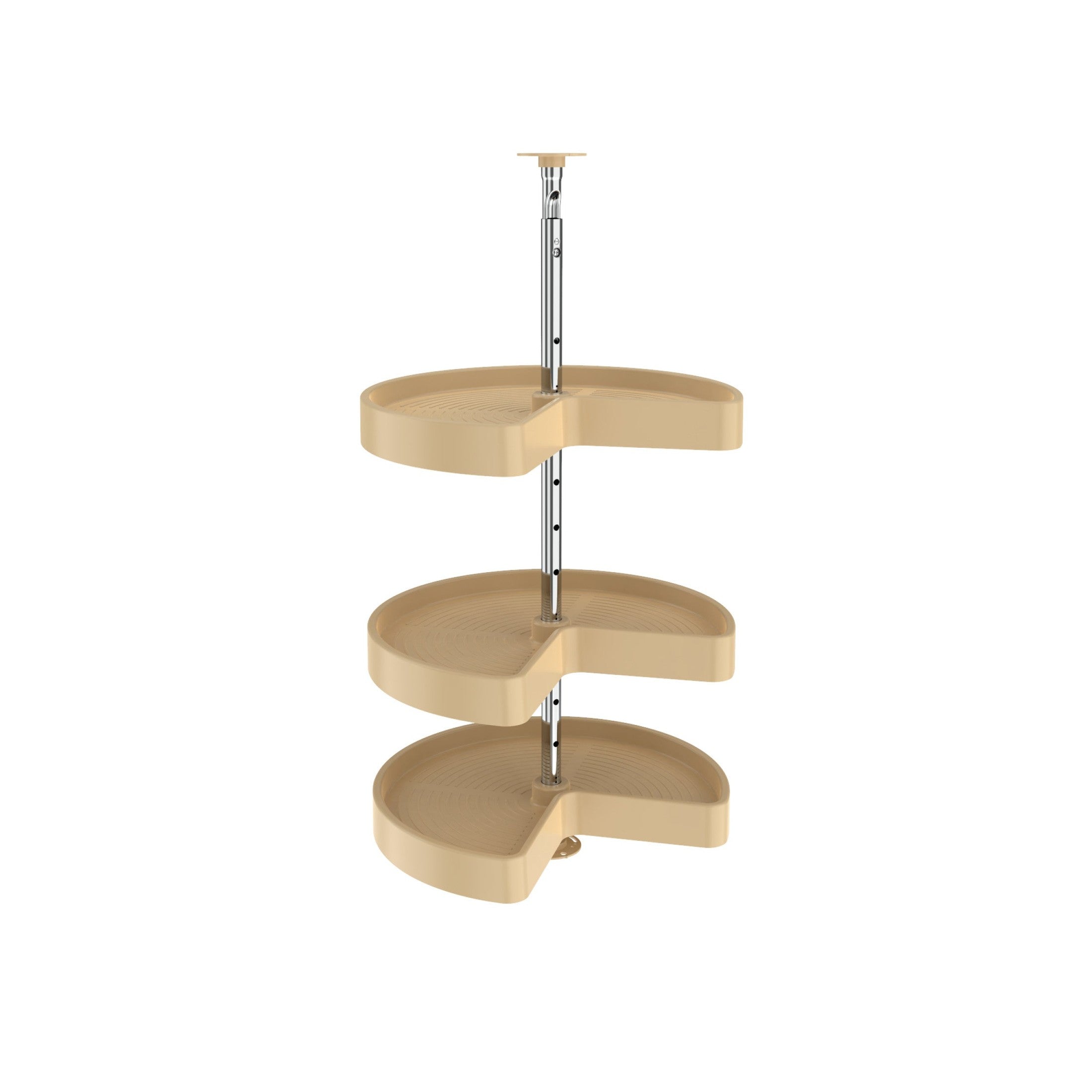 Polymer Kidney-Shaped 3-Shelf Lazy Susan for 31" H Corner Wall Cabinets