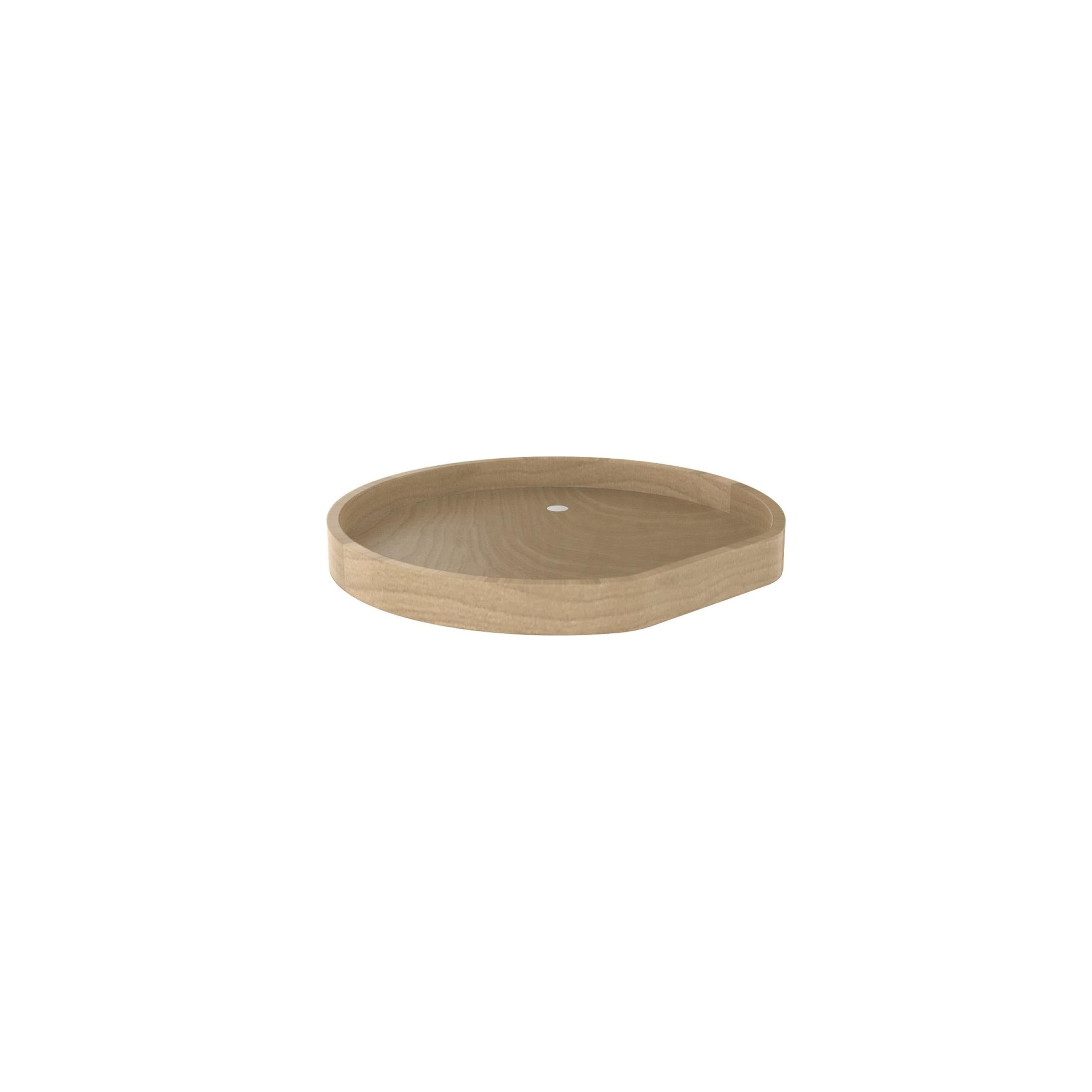 Banded Wood D-Shaped Lazy Susan for Corner Wall Cabinets w/Swivel bearing