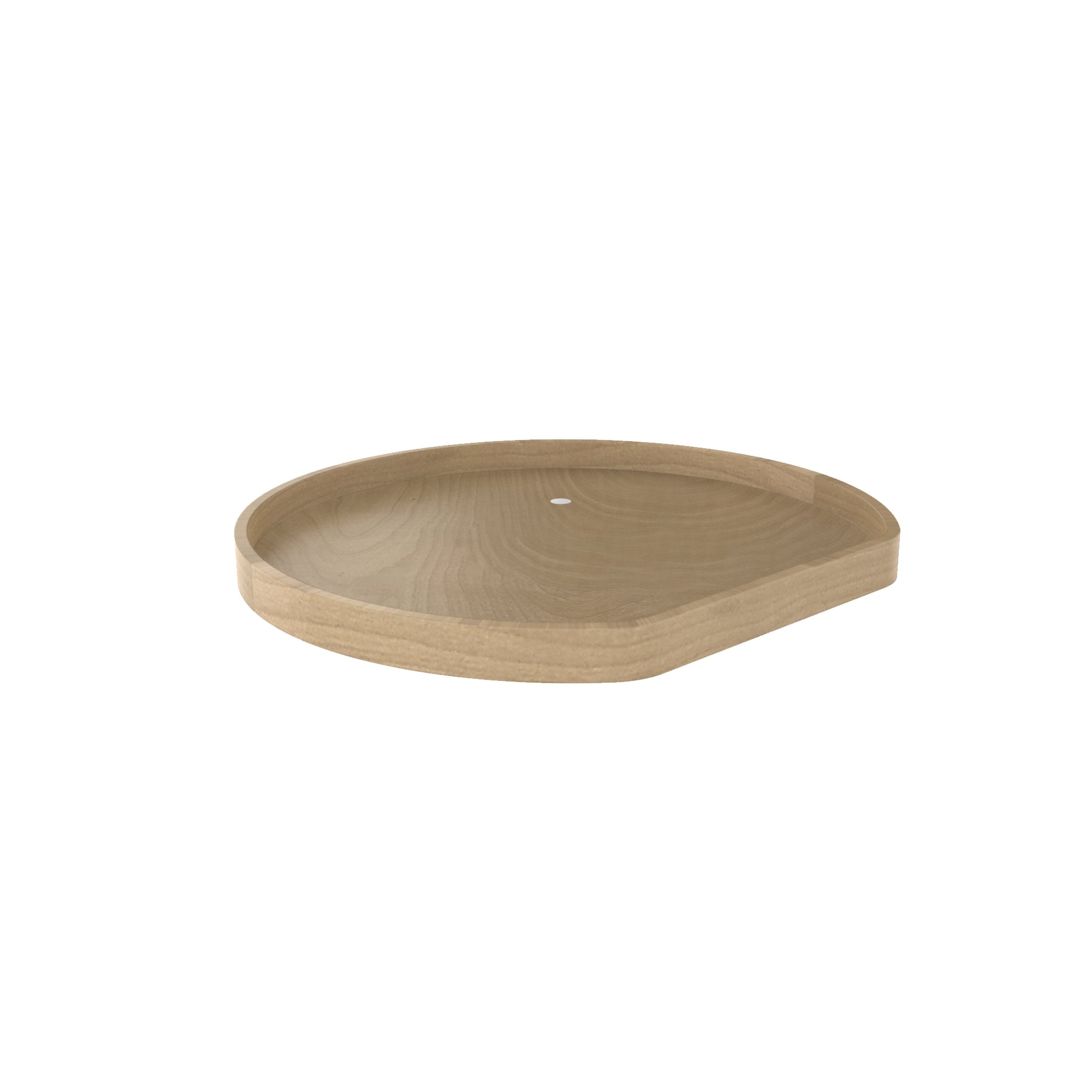 Banded Wood D-Shaped Lazy Susan Shelf for Corner Base Cabinets w/ Swivel Bearing
