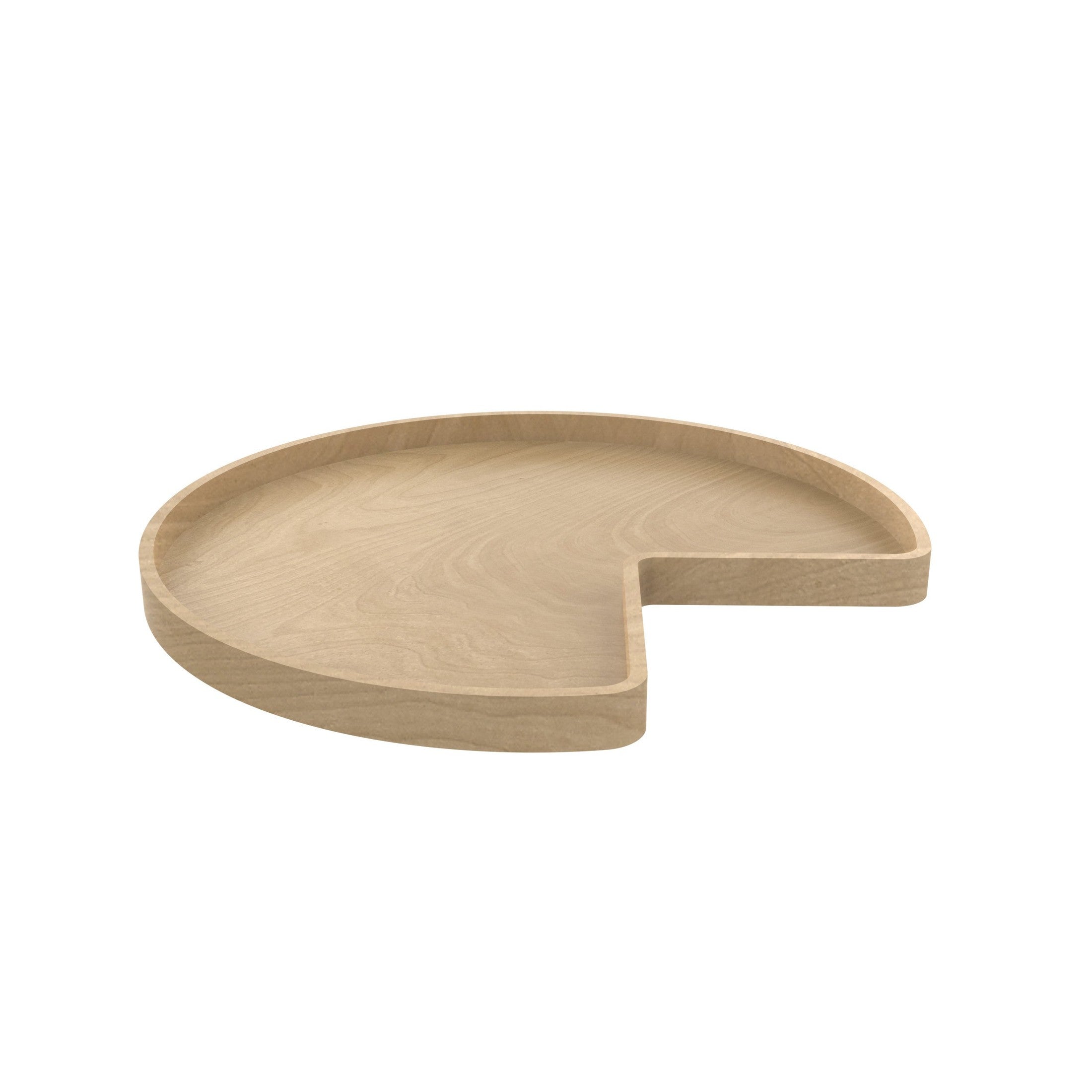 Banded Wood Kidney-Shaped Lazy Susan for Corner Base Cabinets w/Swivel bearing