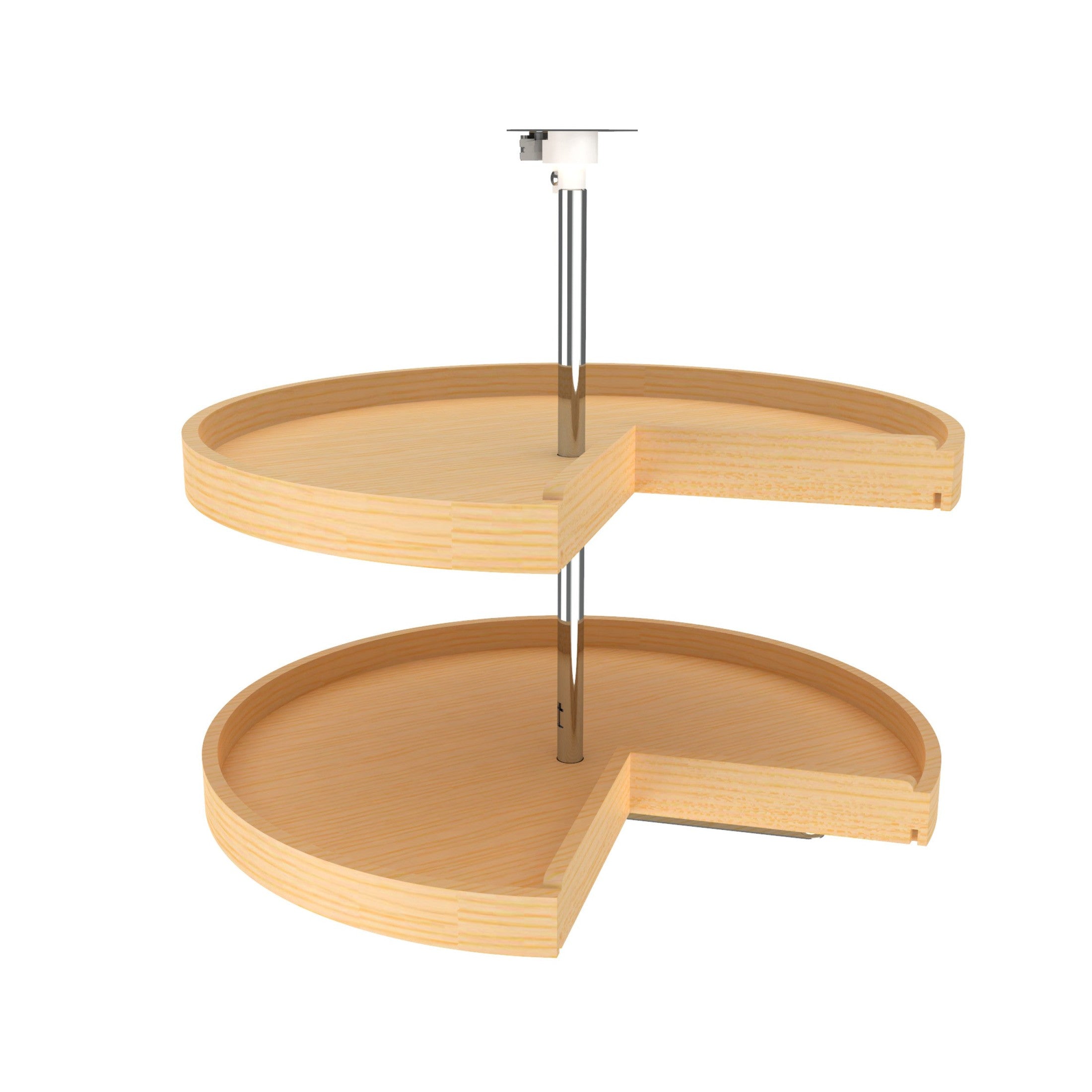 Banded Wood Pie-Cut 2-Shelf Lazy Susans for Corner Base Cabinets