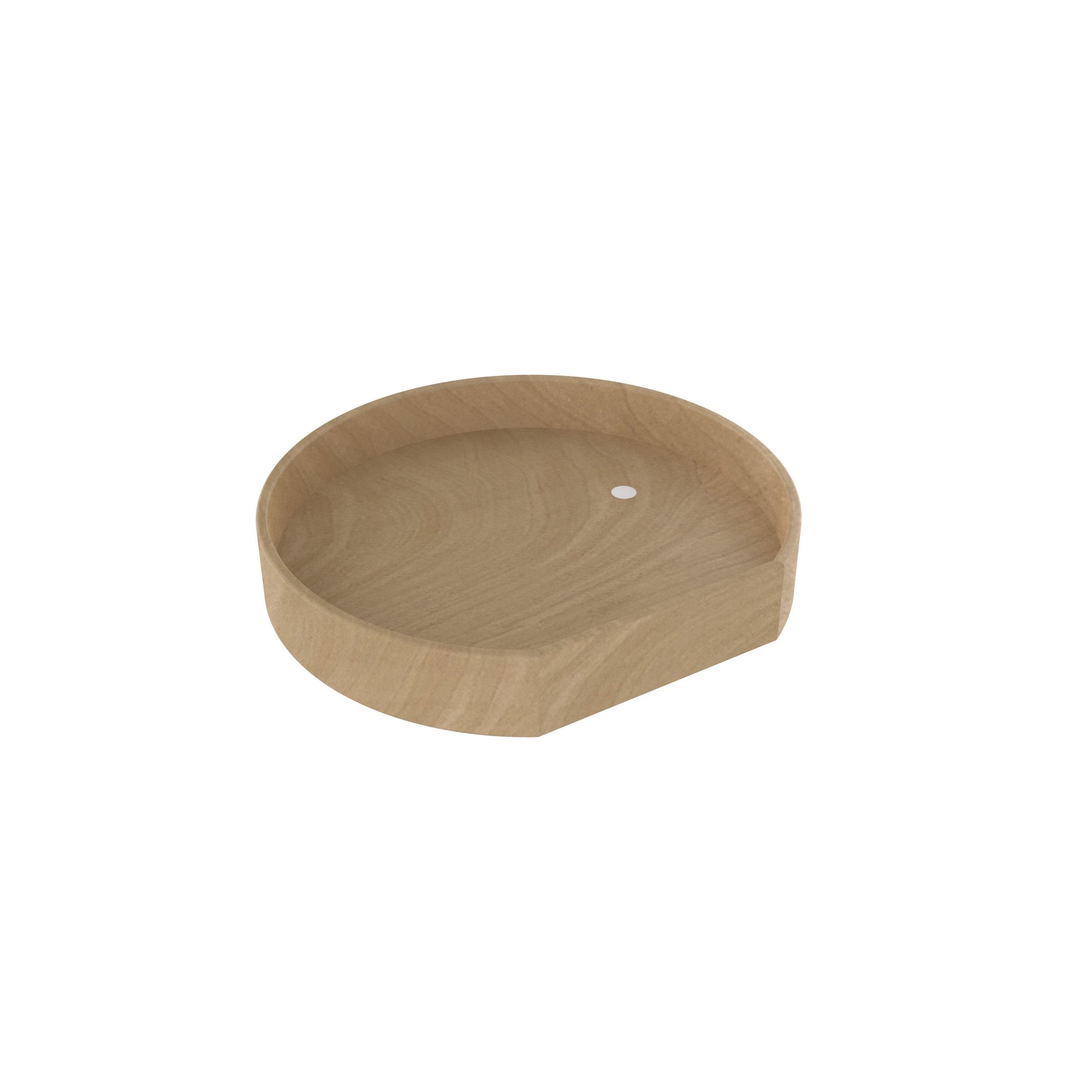 Natural Wood Tall D-Shaped Lazy Susan for Corner Wall Cabinets w/ Swivel Bearing