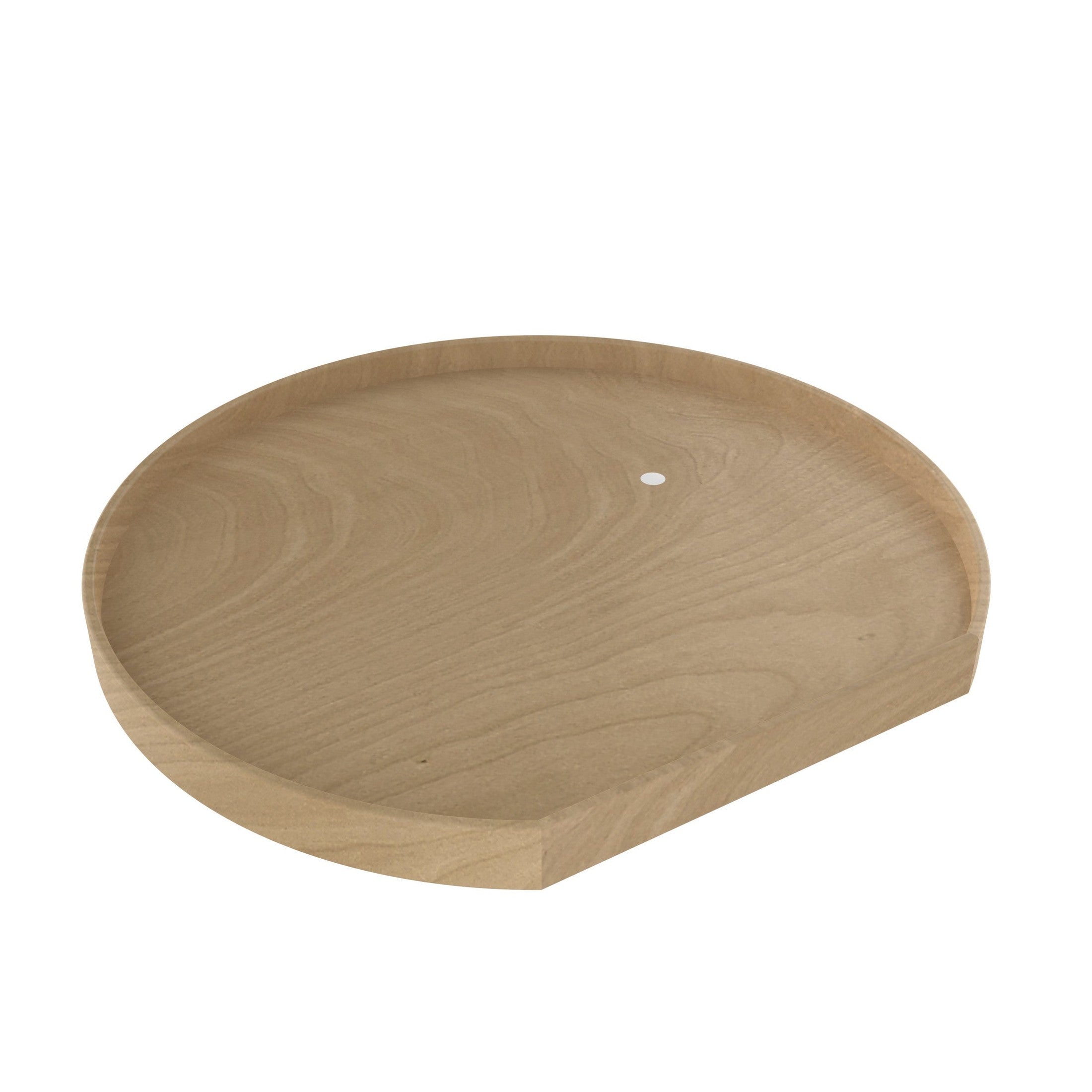 Natural Wood D-Shaped Lazy Susan Shelf for Corner Base Cabinets