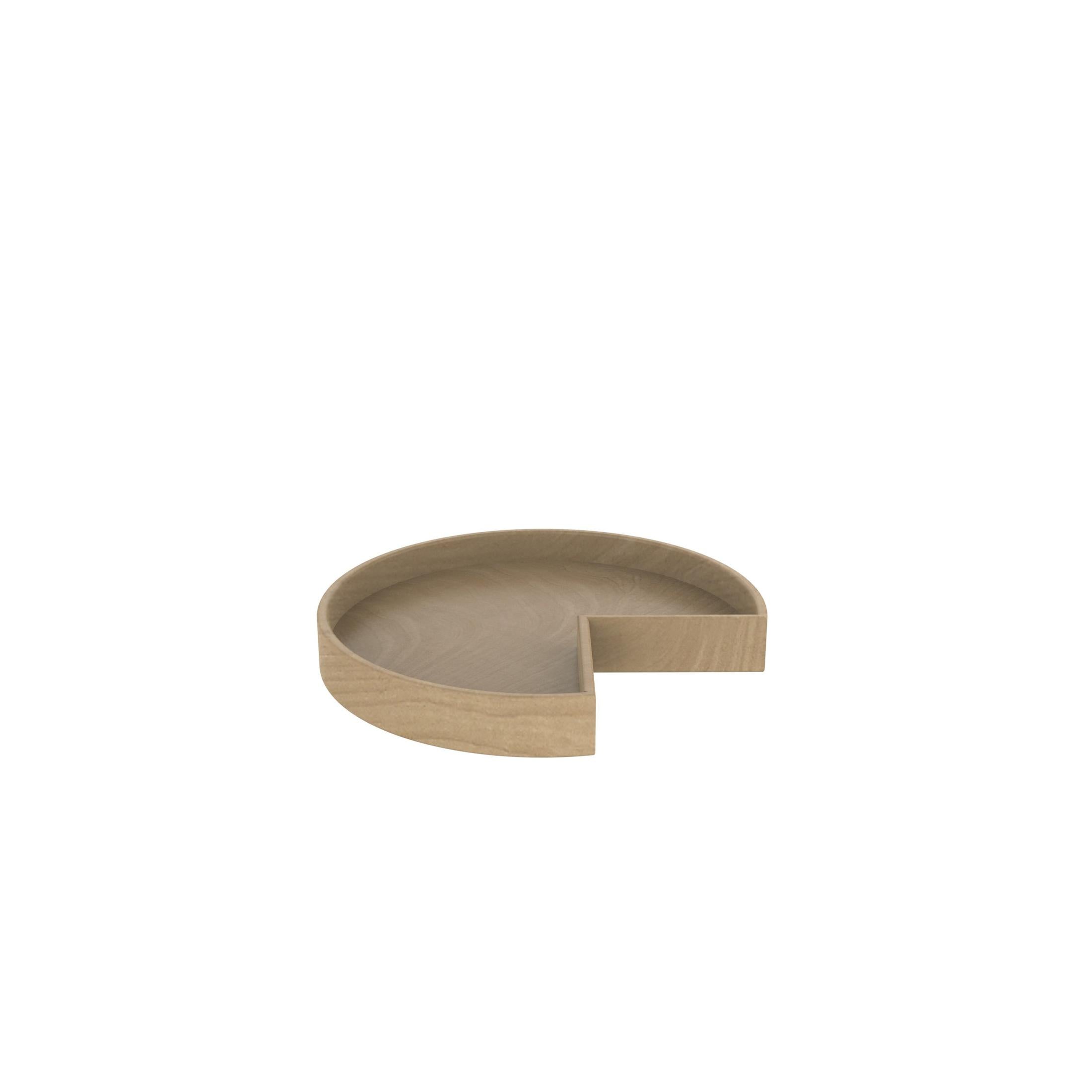 Natural Wood Kidney-Shaped Lazy Susan Shelf for Corner Wall Cabinets