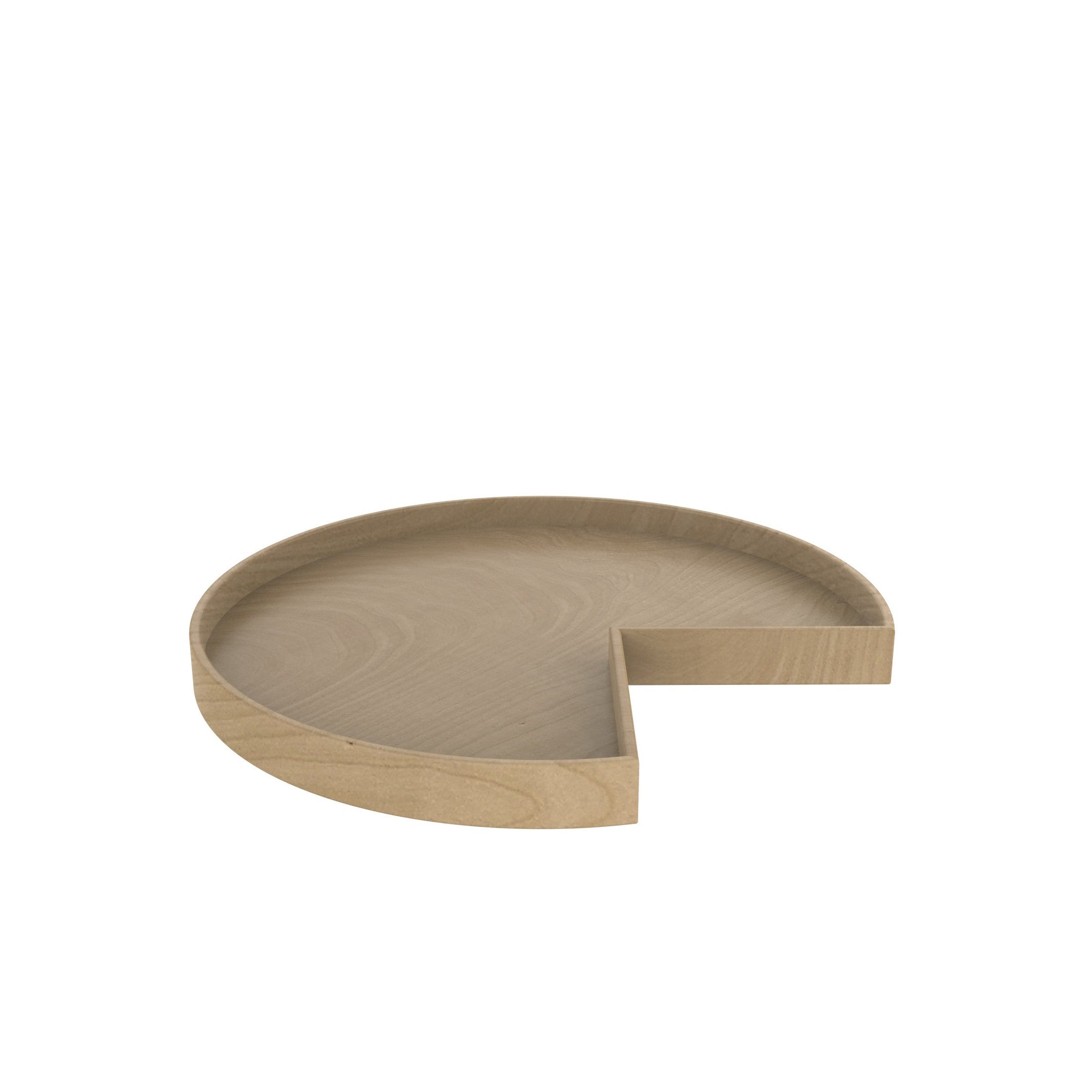 Natural Wood Kidney-Shaped Lazy Susan Shelf for Corner Base Cabinets