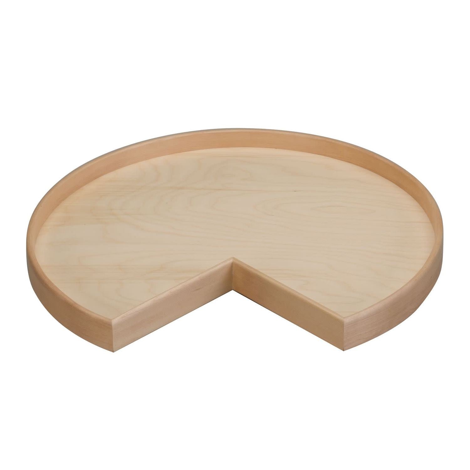Natural Wood Kidney-Shaped Lazy Susan for Corner Base Cabinets w/ Swivel Bearing