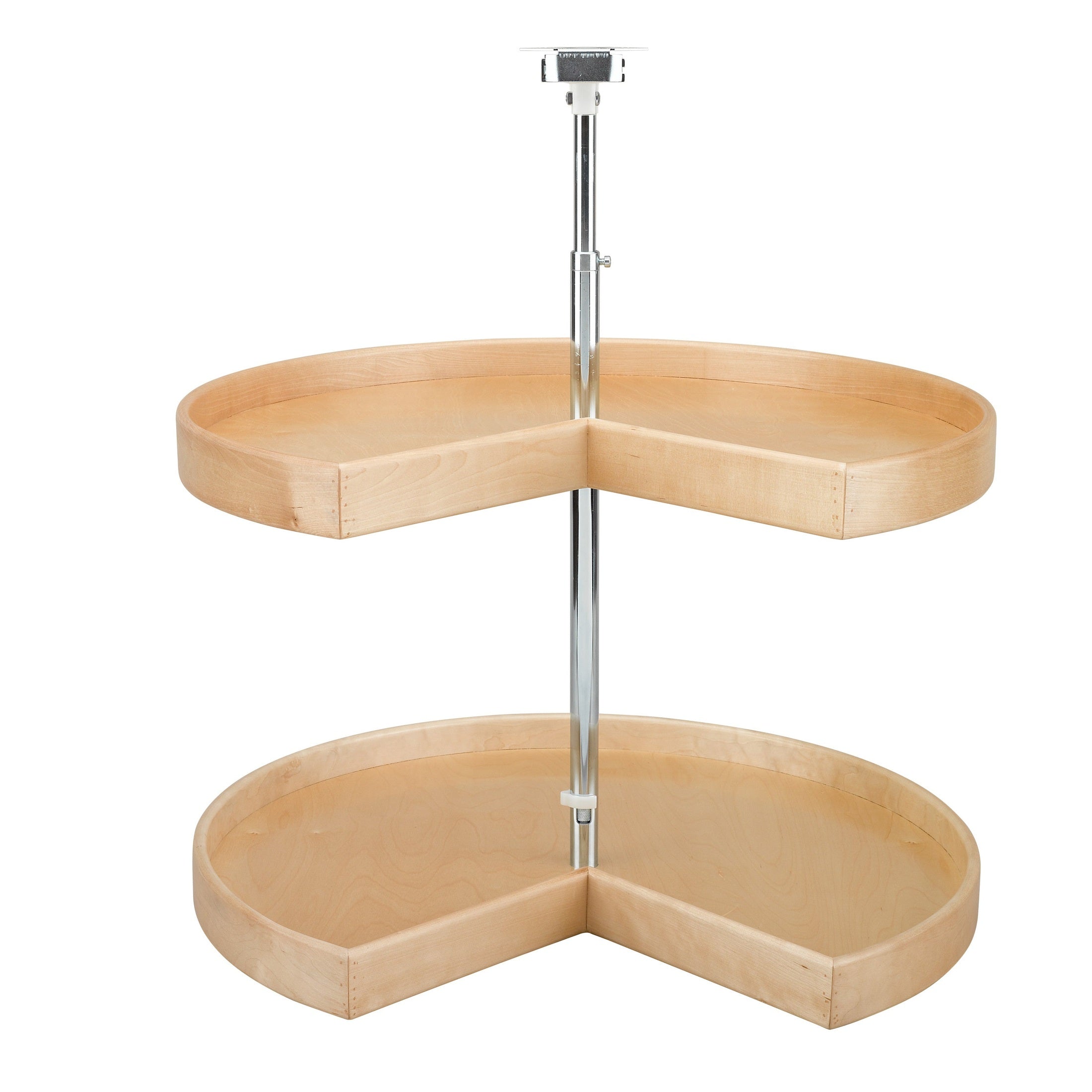 Natural Wood Pie-Cut 2-Shelf Lazy Susans for Corner Base Cabinets