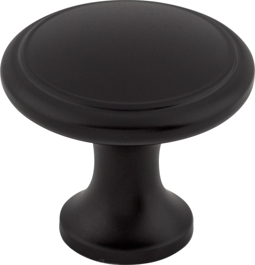 Top Knobs Ringed Series 1-1/8"L Knob, Flat Black