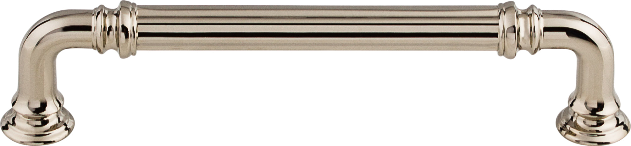 Top Knobs Reeded Series 5"(127mm) CC Pull, Polished Nickel