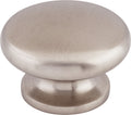 Top Knobs Flat Round Series 1-1/2"L Round, Brushed Stainless Steel