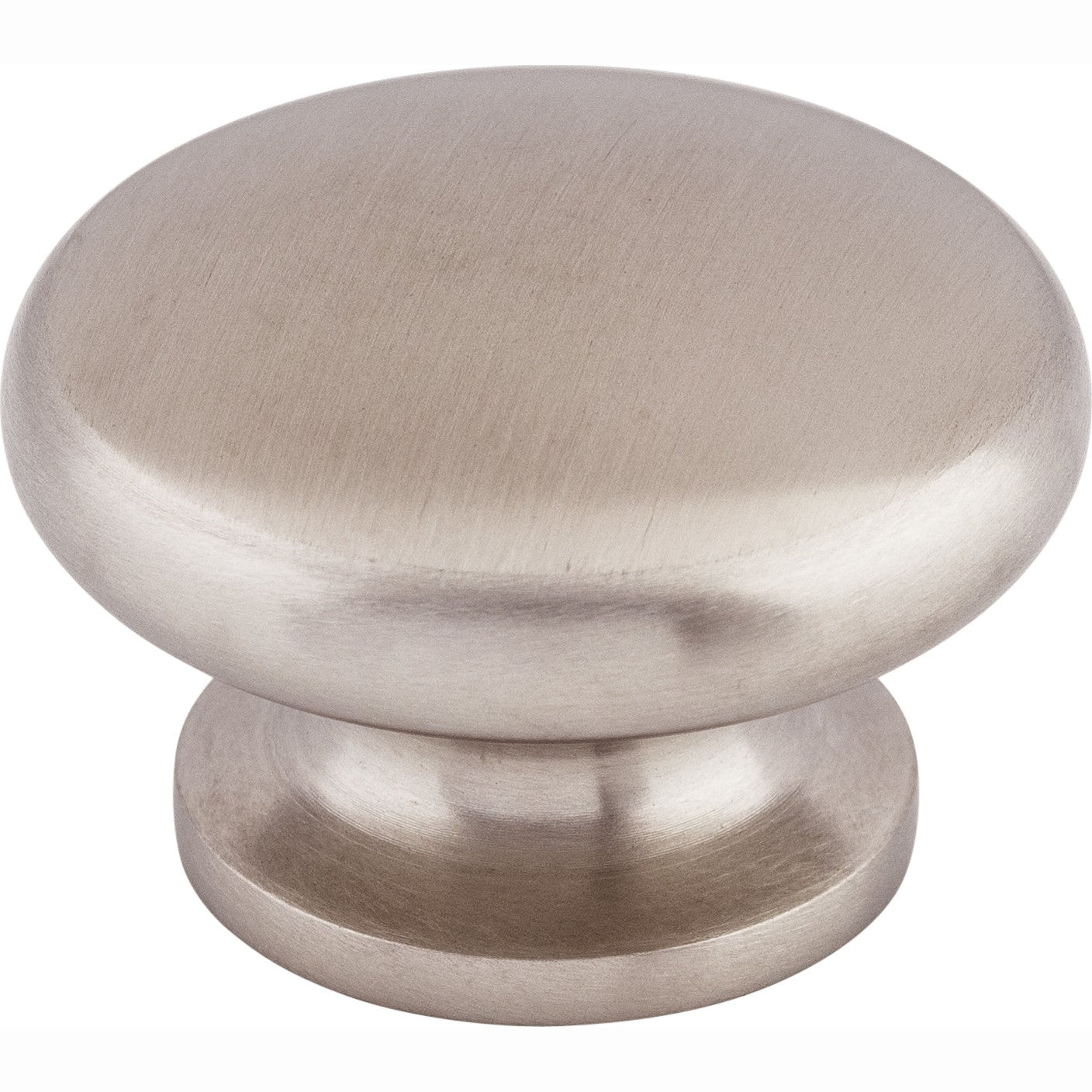 Top Knobs Flat Round Series 1-1/2"L Round, Brushed Stainless Steel