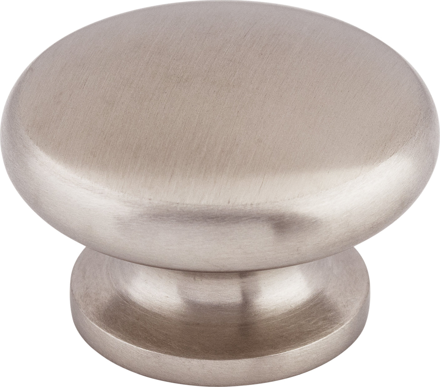 Top Knobs Flat Round Series 1-1/2"L Round, Brushed Stainless Steel