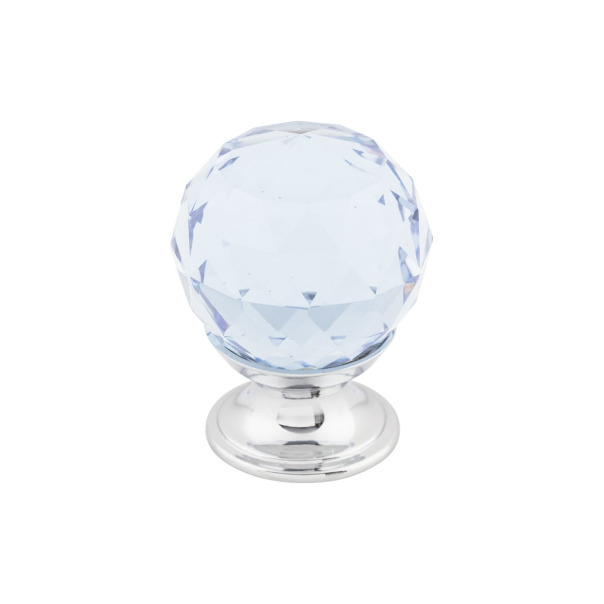 Light Blue Crystal 1 1/8" Diameter Round Knob