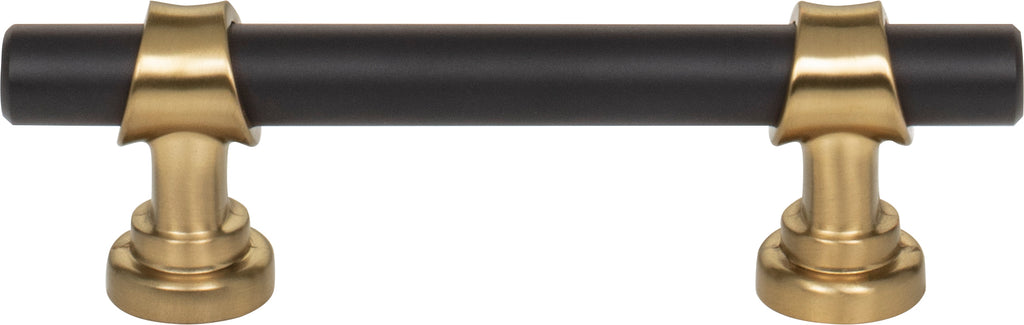 Top Knobs Bit Series 3"(76mm) CC Pull, Flat Black and Honey Bronze