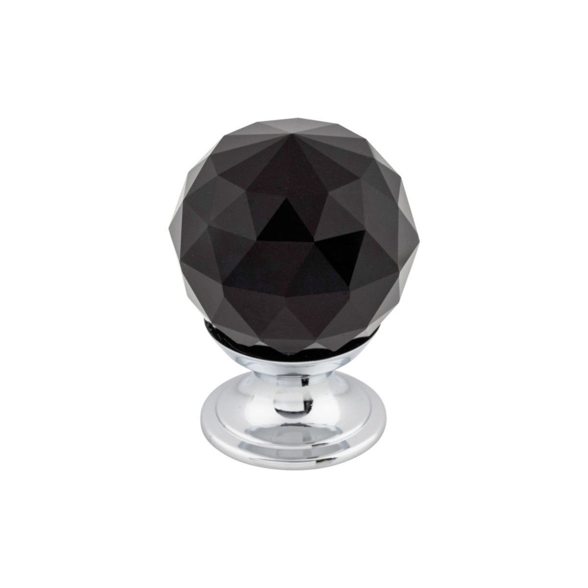 Black Crystal 1 1/8" Diameter Round Knob