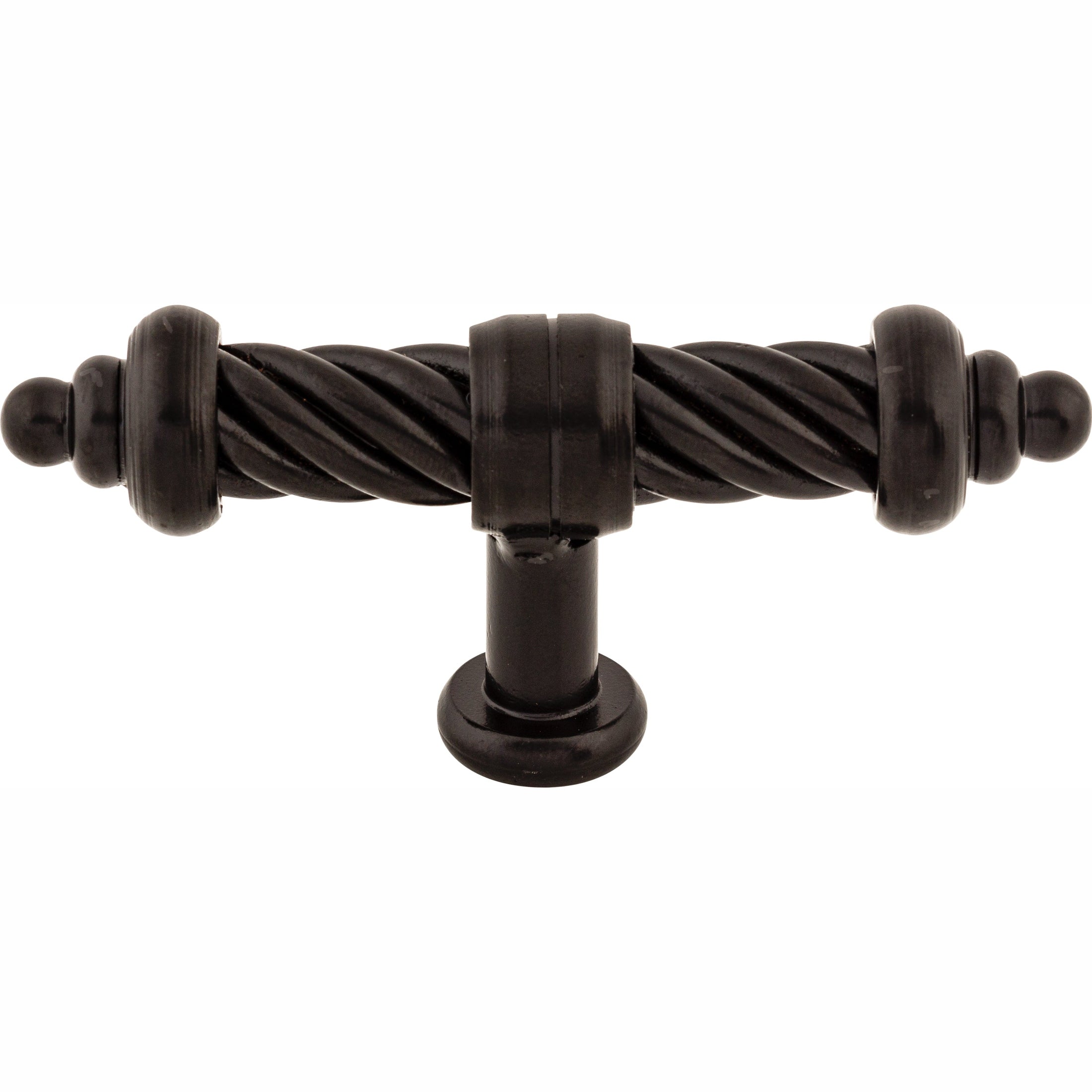 Top Knobs T-Shaped Series 3-5/8"L Twist Knob, Patina Black