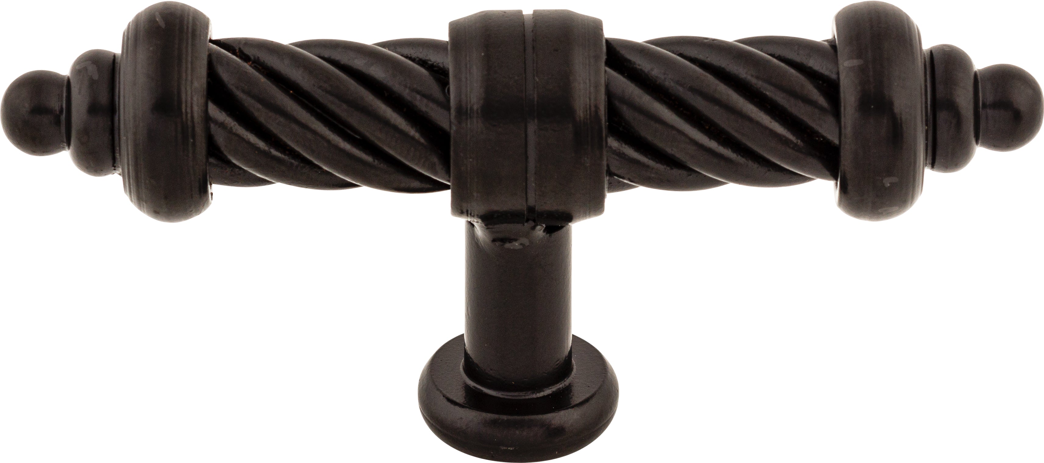 Top Knobs T-Shaped Series 3-5/8"L Twist Knob, Patina Black