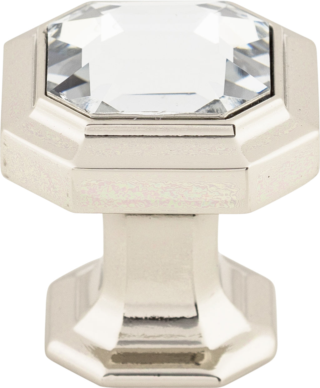 Top Knobs Crystal Emerald Series 1-1/8"L Knob, Polished Nickel
