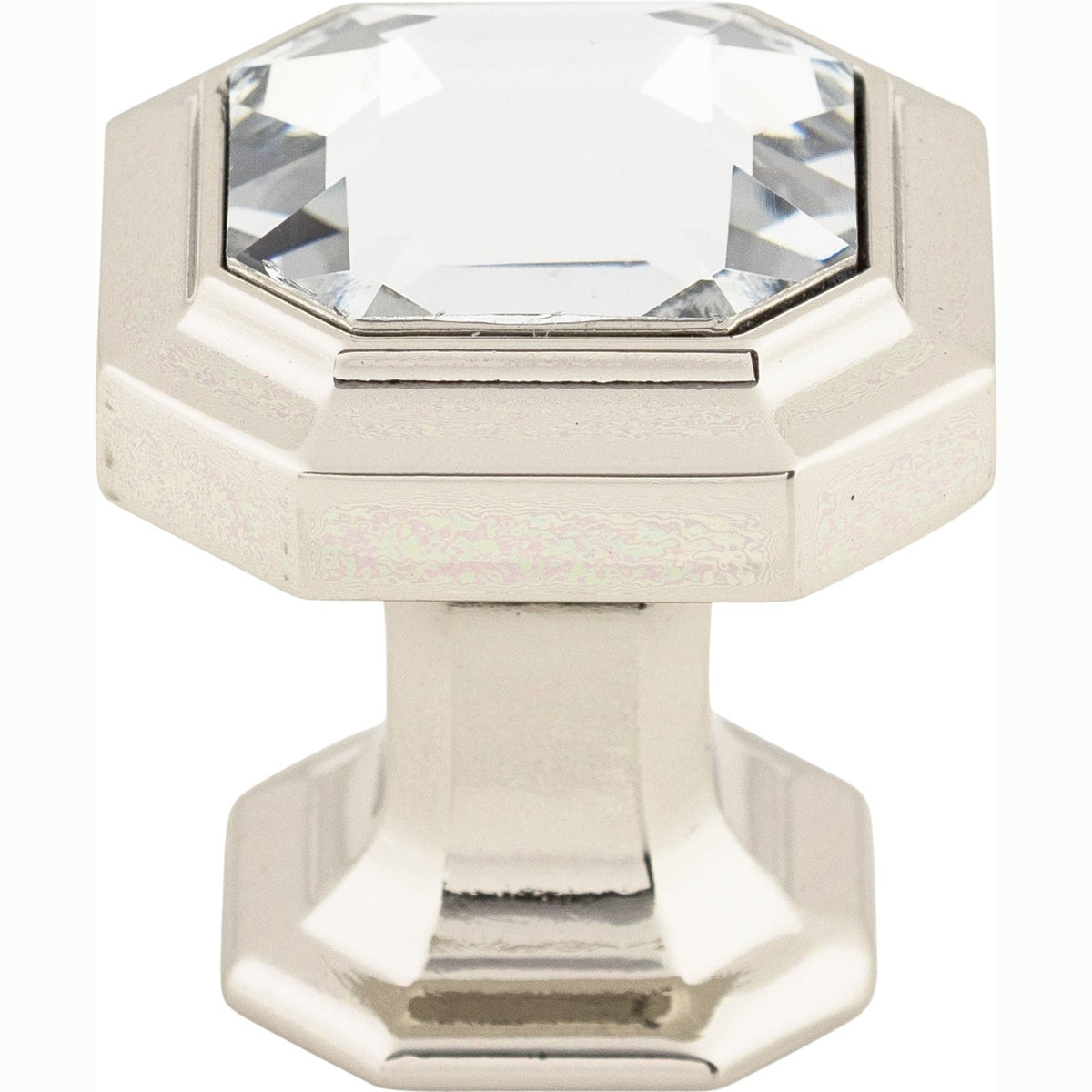 Top Knobs Crystal Emerald Series 1-1/8"L Knob, Polished Nickel