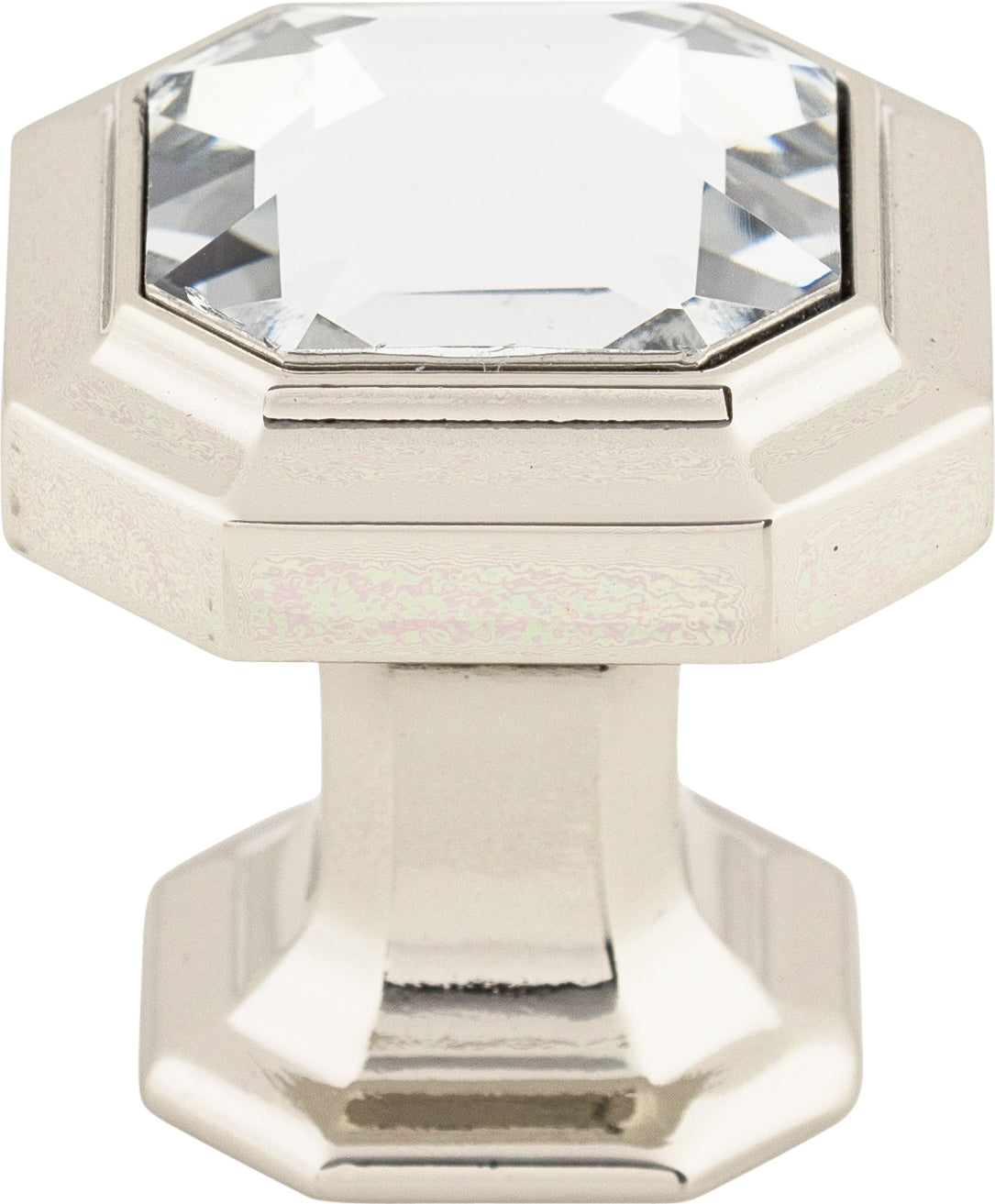 Top Knobs Crystal Emerald Series 1-1/8"L Knob, Polished Nickel
