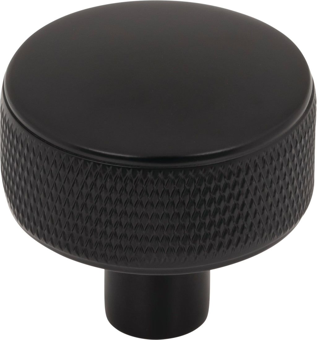 Top Knobs Burnham Series 1-1/4"L Round Knob, Flat Black