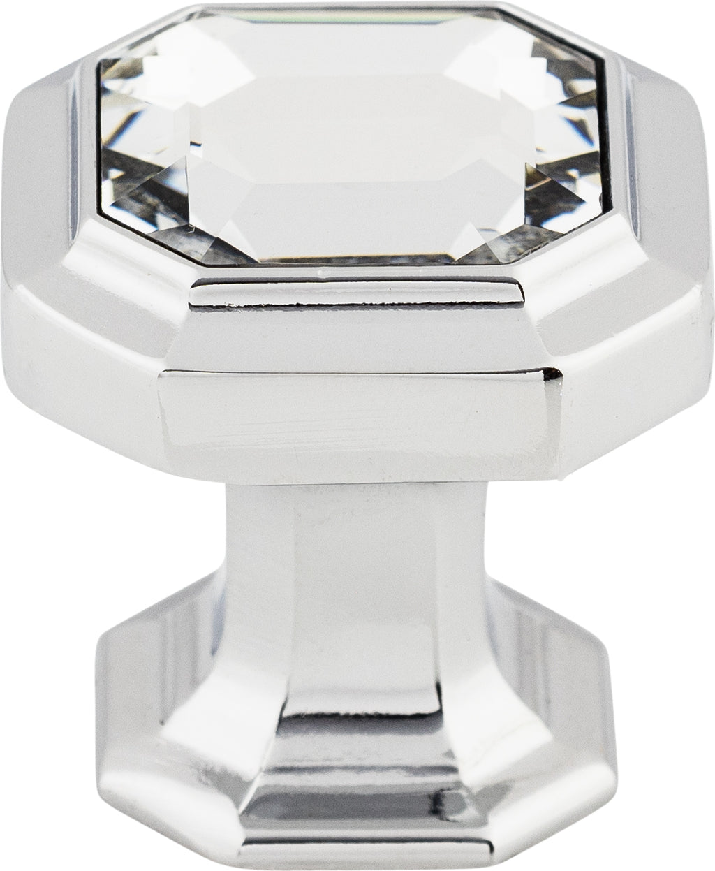 Top Knobs Crystal Emerald Series 1-1/8"L Knob, Polished Chrome