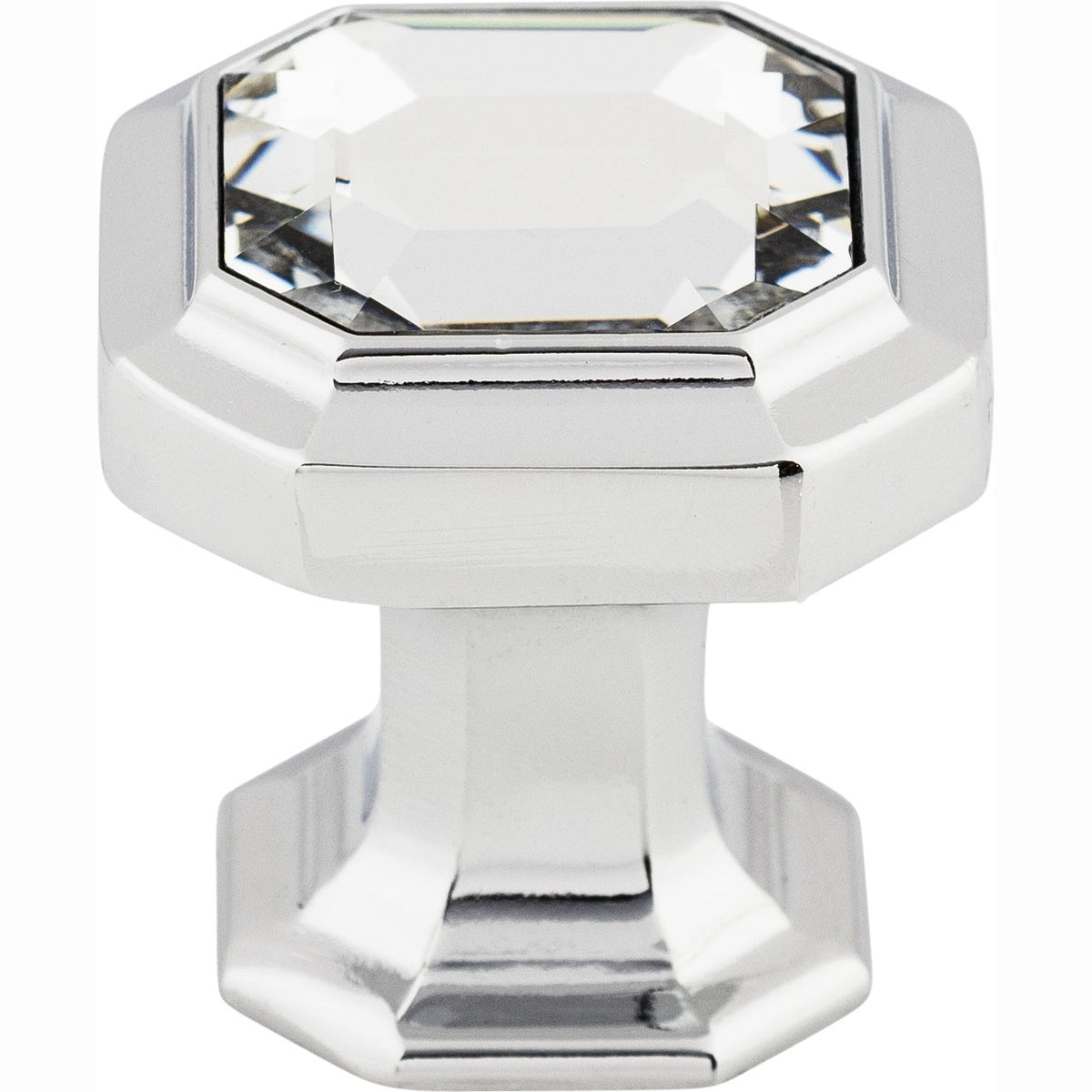 Top Knobs Crystal Emerald Series 1-1/8"L Knob, Polished Chrome