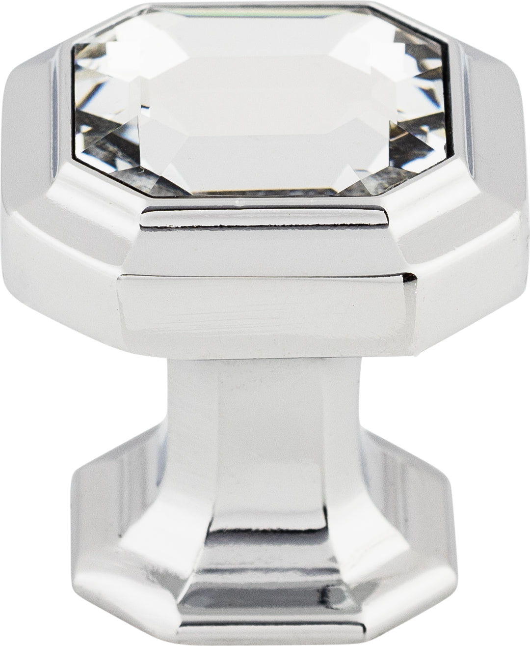 Top Knobs Crystal Emerald Series 1-1/8"L Knob, Polished Chrome