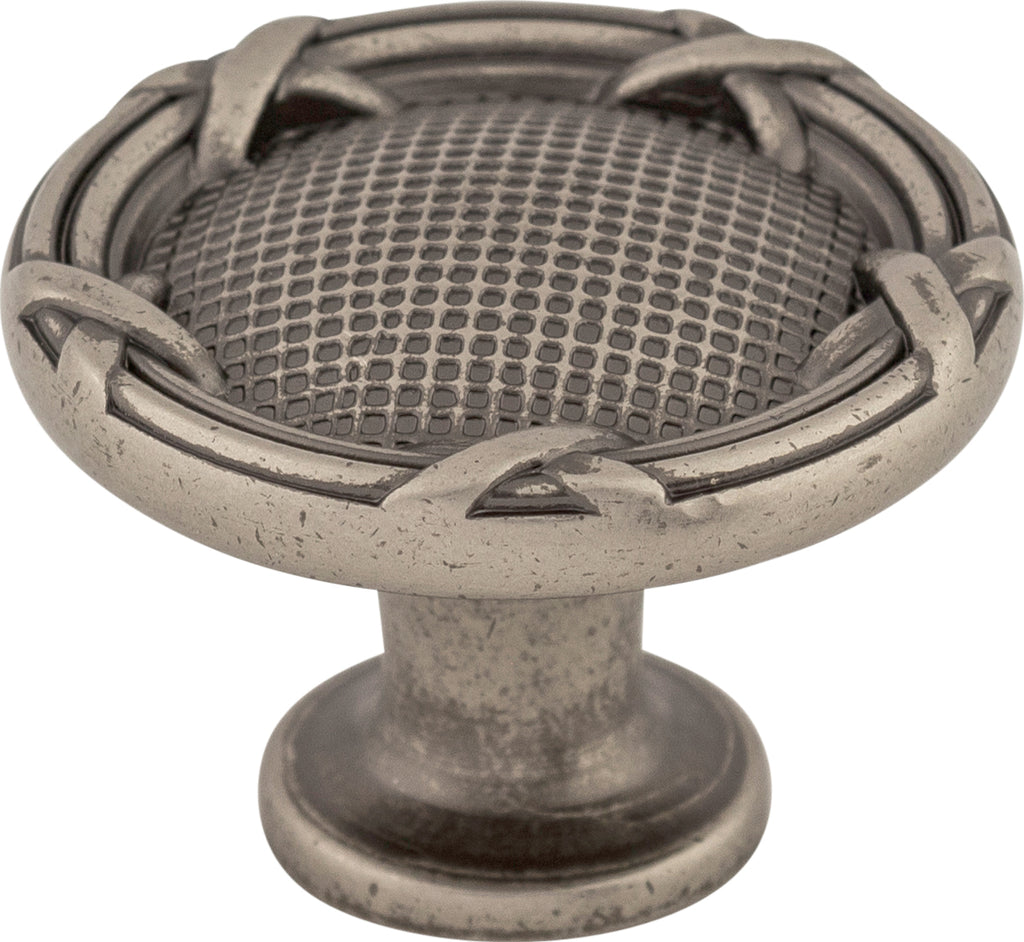 Top Knobs Ribbon & Reed Series 1-1/4"L Knob, Pewter Antique