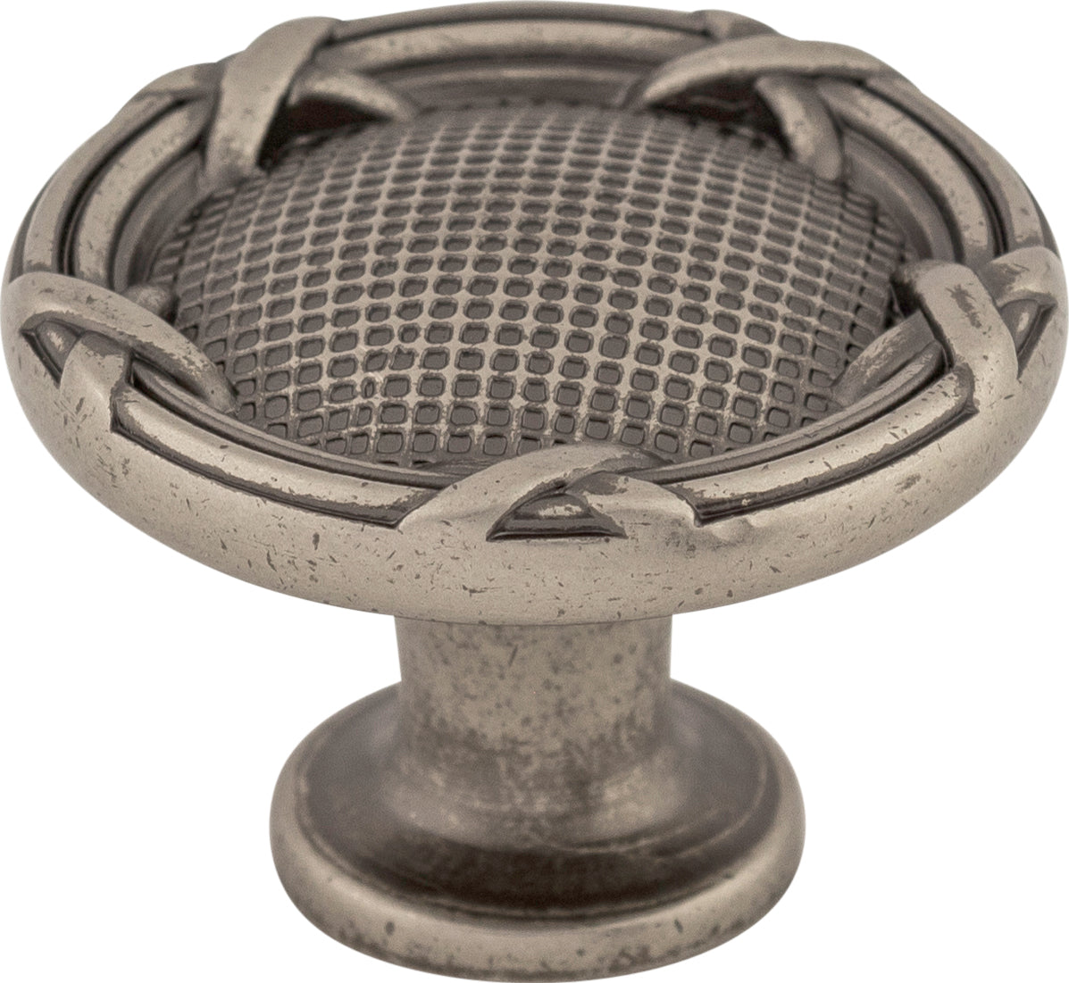 Top Knobs Ribbon & Reed Series 1-1/4"L Knob, Pewter Antique