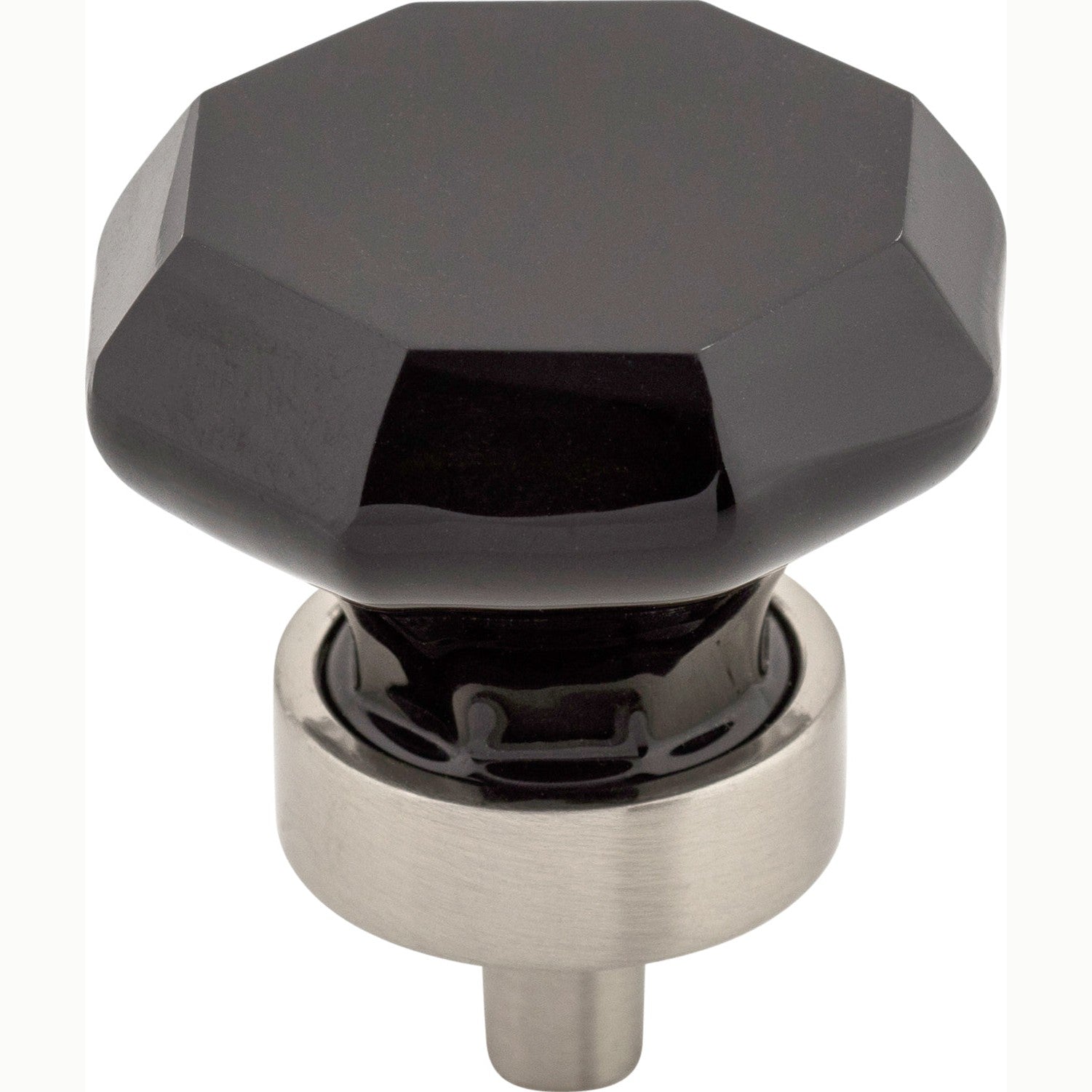 Top Knobs Black Octagon Crystal Series 1-3/8"L Knob, 