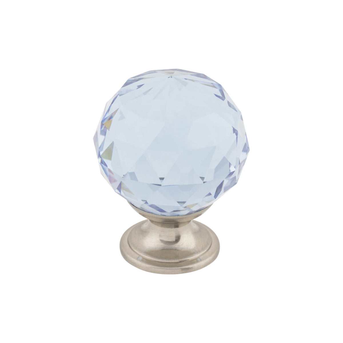 Light Blue Crystal 1 3/8" Diameter Round Knob