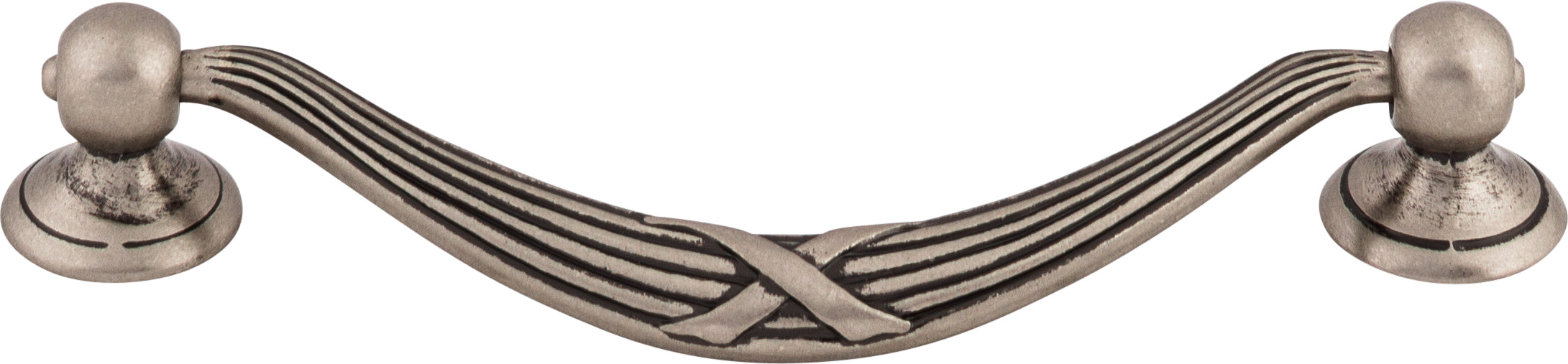 Top Knobs Ribbon & Reed Series 5-1/16"(128mm) CC Drop Pull, Pewter Antique