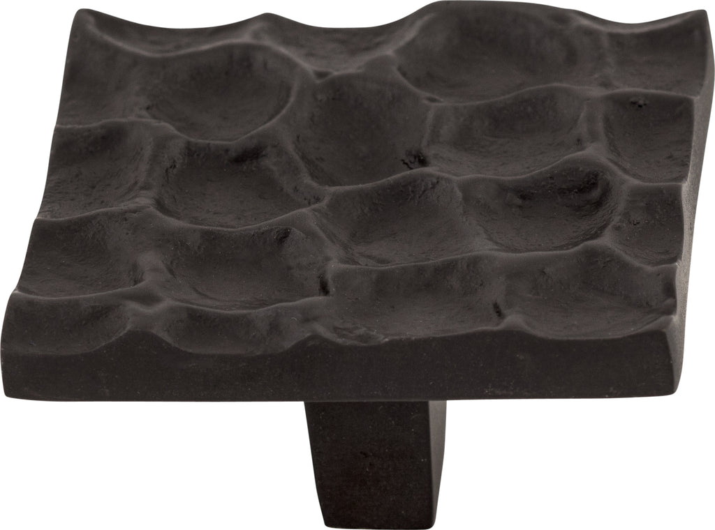 Top Knobs Cobblestone Series 1-15/16"L Square Knob, Coal Black