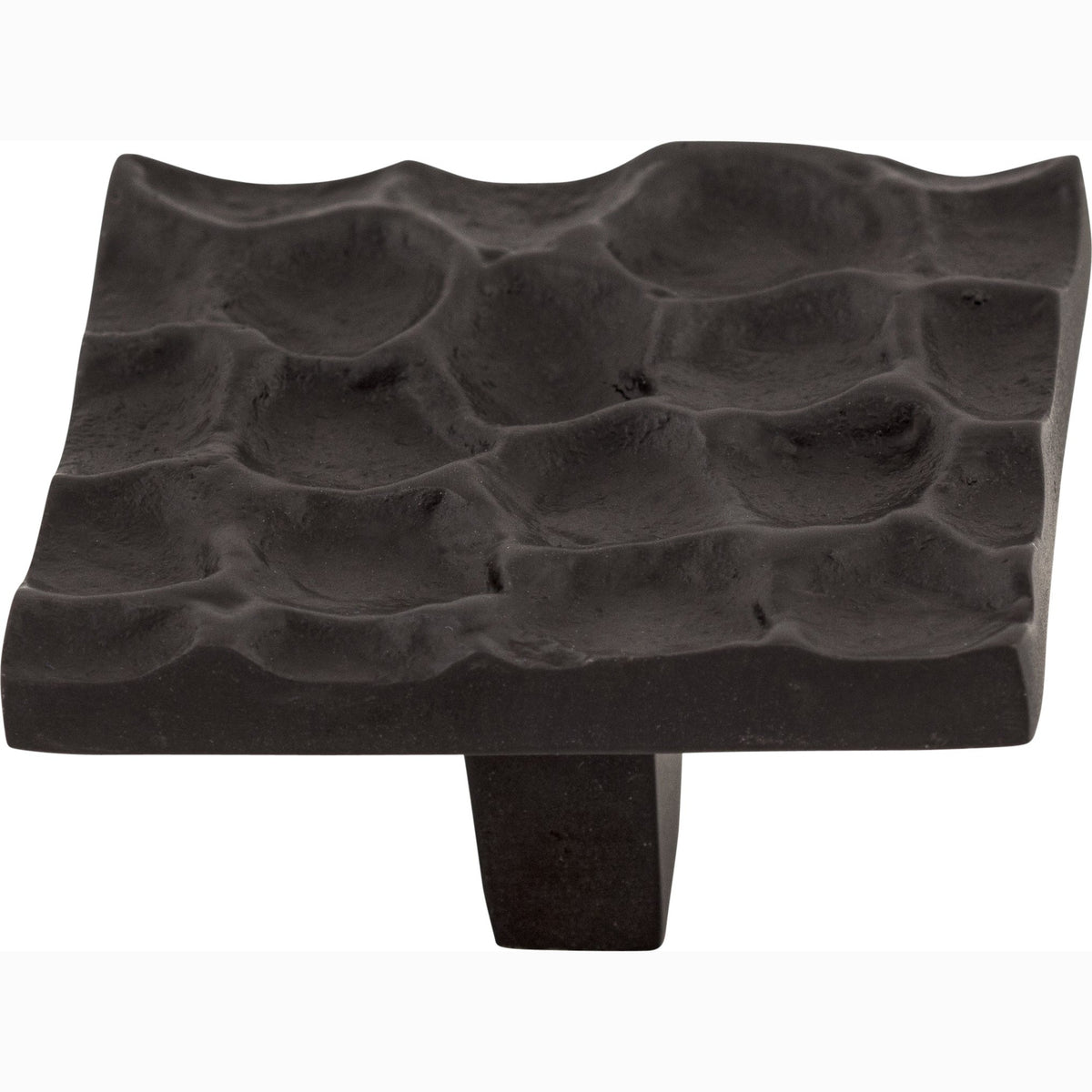 Top Knobs Cobblestone Series 1-15/16"L Square Knob, Coal Black