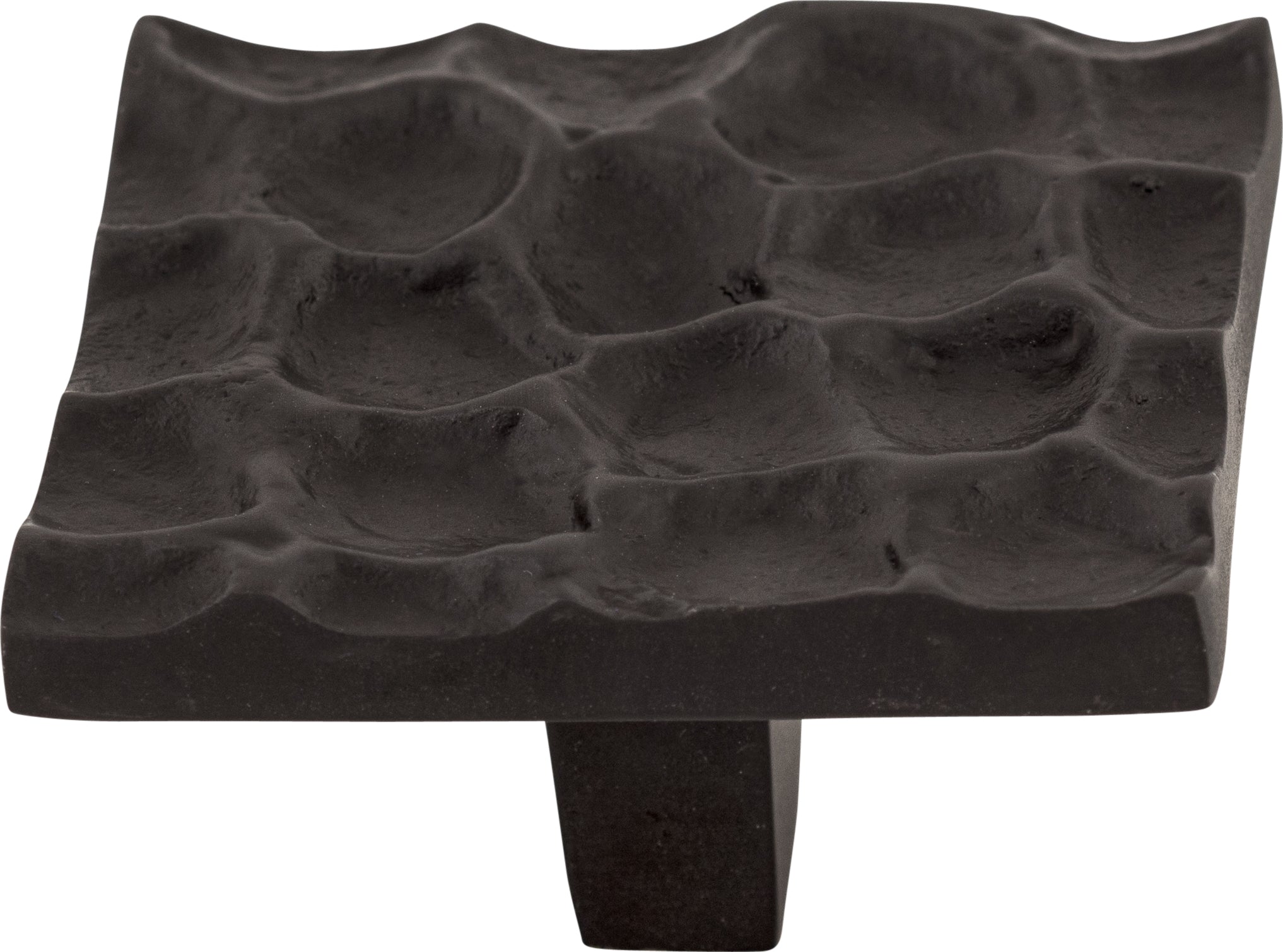 Top Knobs Cobblestone Series 1-15/16"L Square Knob, Coal Black
