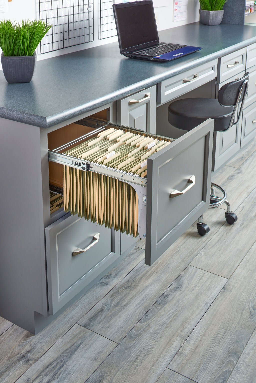 15" Chrome File Drawer System for 18" Base
