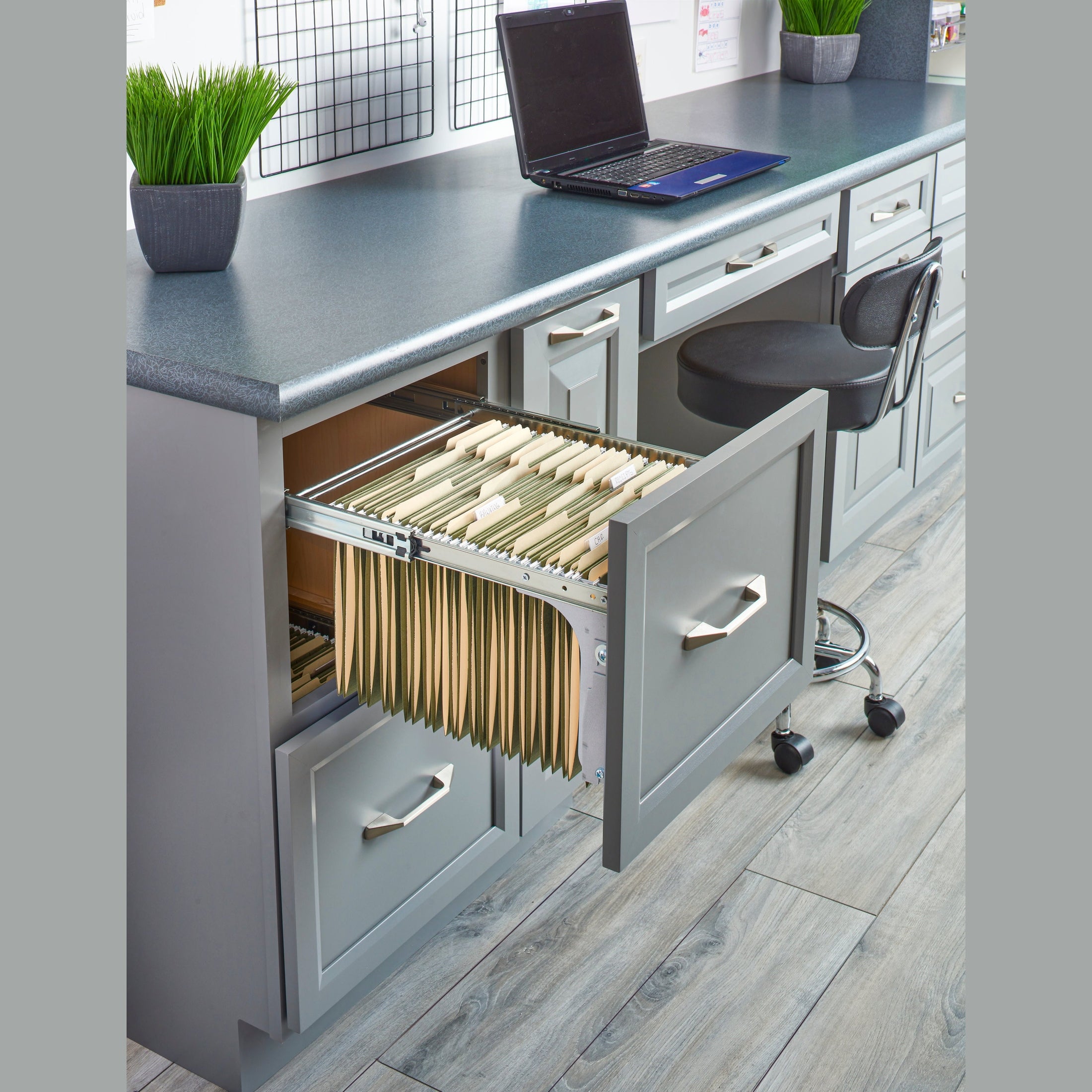 15" Chrome File Drawer System for 18" Base